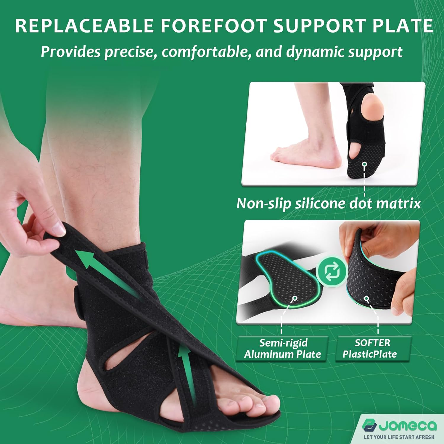 Upgraded Drop Foot Brace for Walking with Shoes - Dual Forefoot Support Plates Adjustable Soft AFO, Foot Drop, TBI, ALS, MS, Bone Fracture, Fits Women & Men (Right, L/XL) image number 1