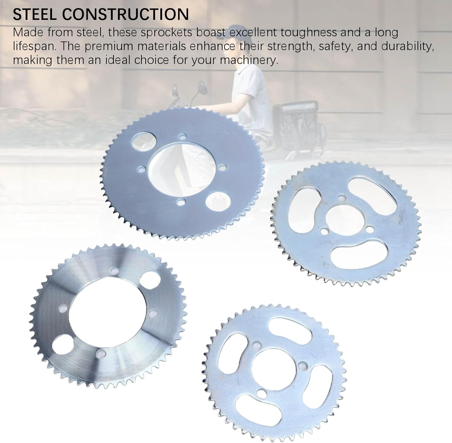 25H Rear Sprocket High Strength Steel 55T4 65T4 47T3 55T3 Sprocket Set for Go Kart Motorcycle ATV off Road Vehicles