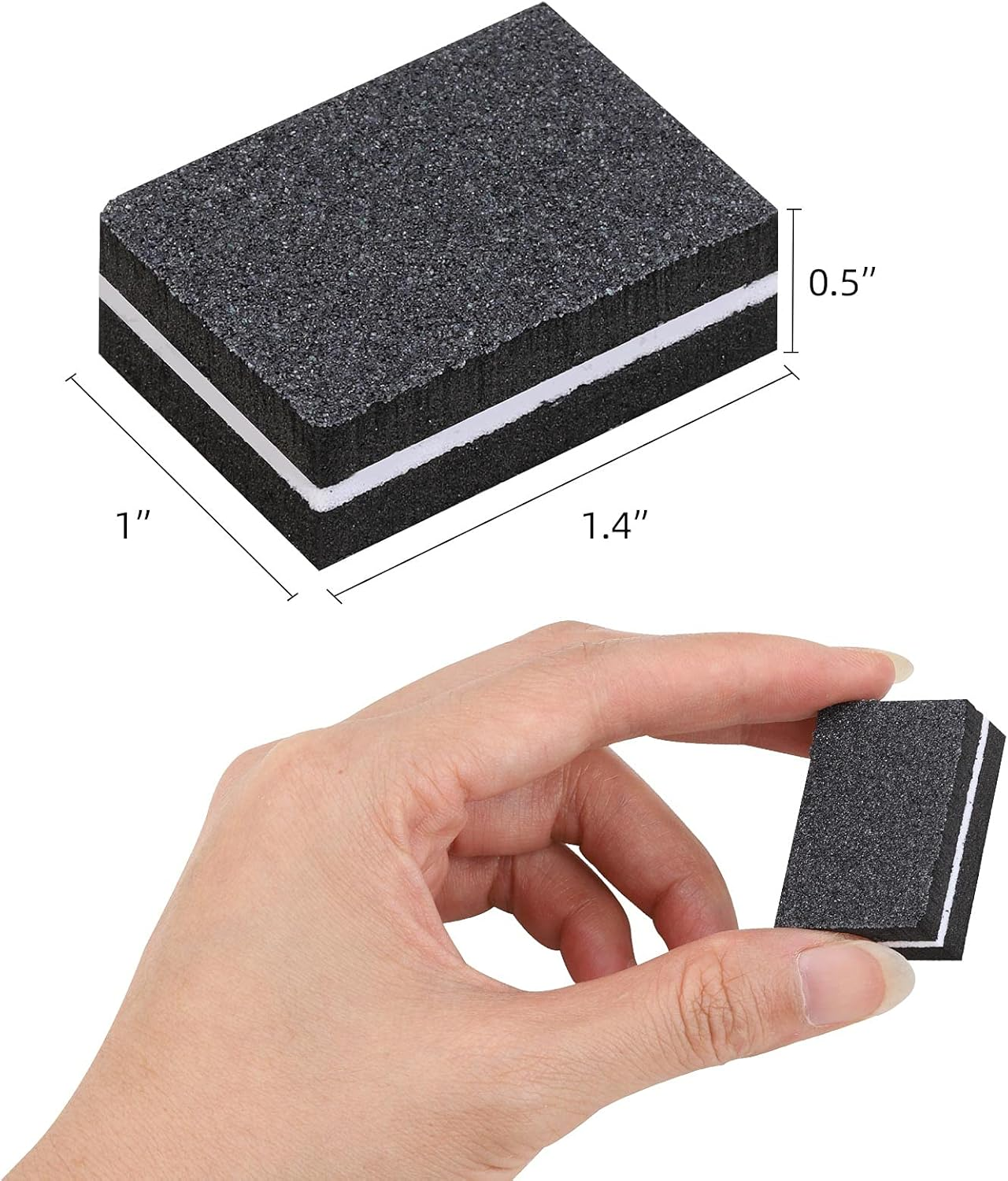 50 Pcs Mini Buffers for Nails 180/100 Grit Buffer for Acrylic Nails for Nail Care(Black) image number 4