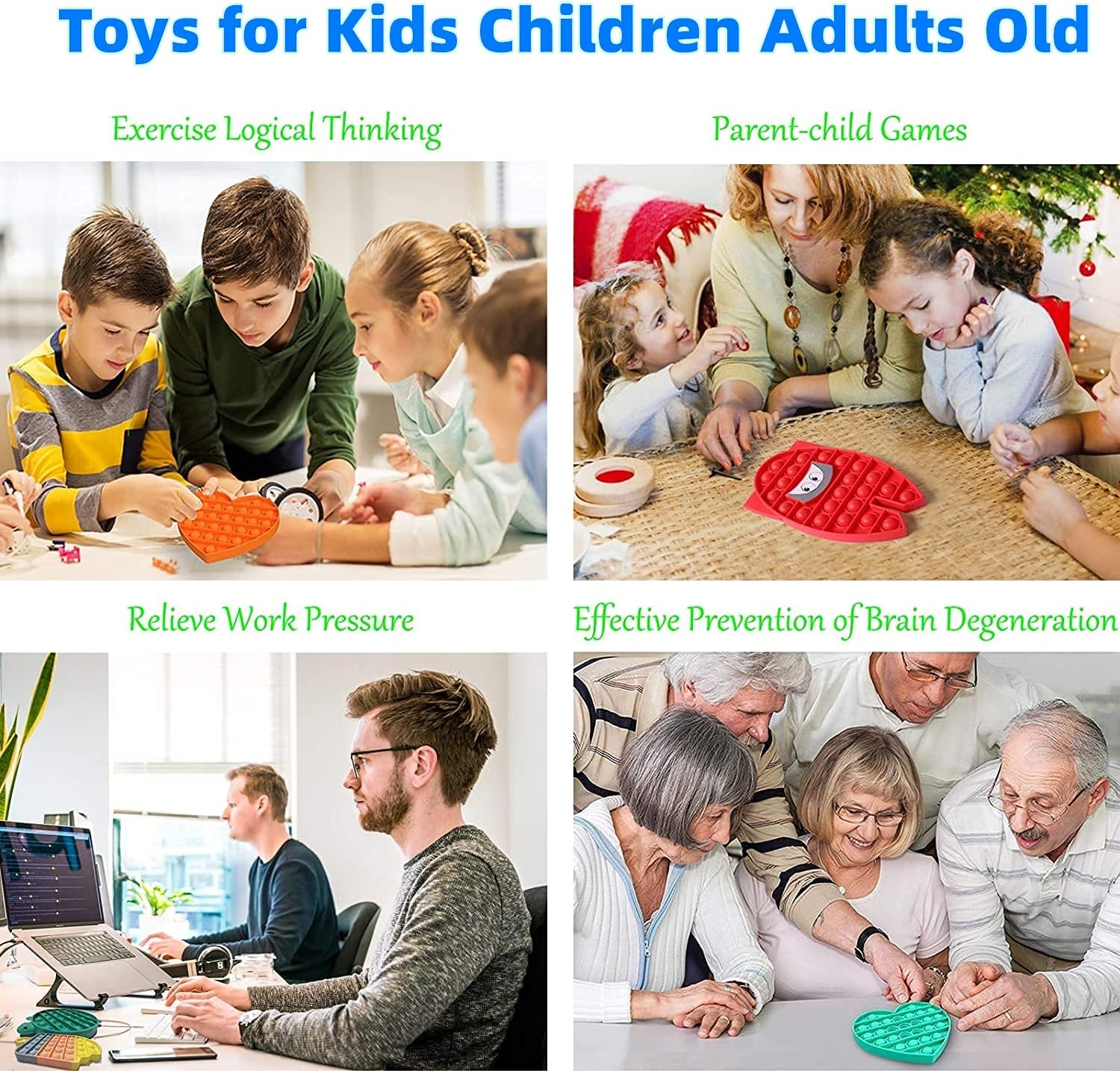 Cute Animal Dog Push Pop up Its Bubble Sensory Fidget Toys, Autism Special Needs Stress Relief Silicone Pressure Relieving Toys for Kids Children Adults (Rainbow Dog)