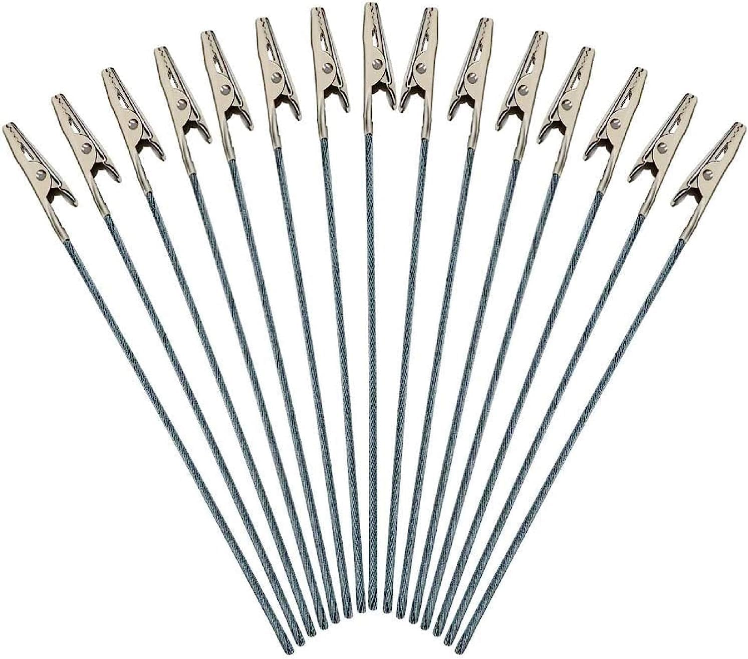 Set of 50 Metal Wire Alligator Clamp Long-Tailed Alligator Iron Clip Clasp for DIY Card Clip Holder 6 Inch (150Mm)