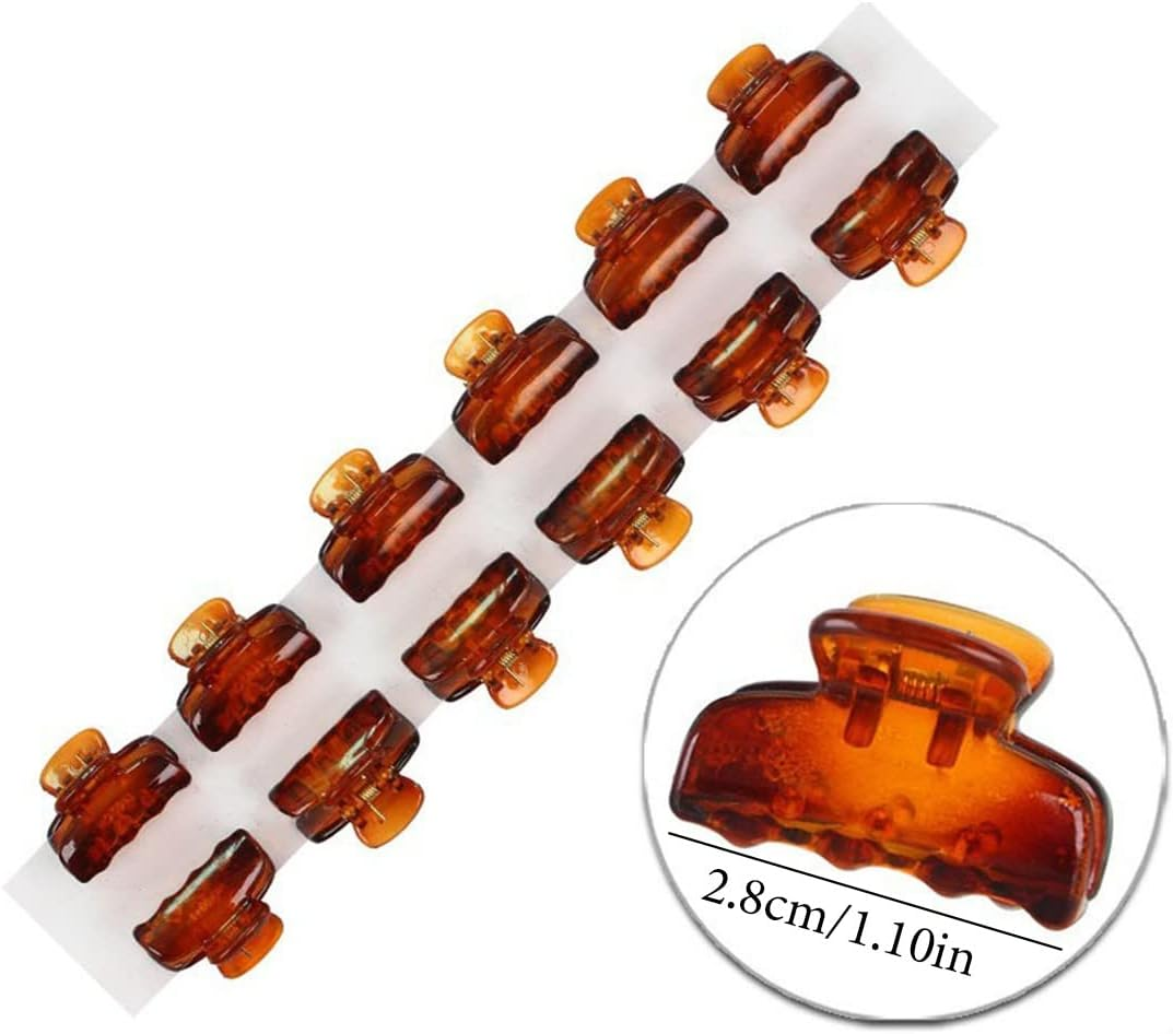 LICHUAN Small Hair Clips, Pack of 12 Women'S Hair Clips, Plastic Hair Clips, Plastic Hair Clips for Girls Women, 2.8 Cm, Brown, Black image number 1