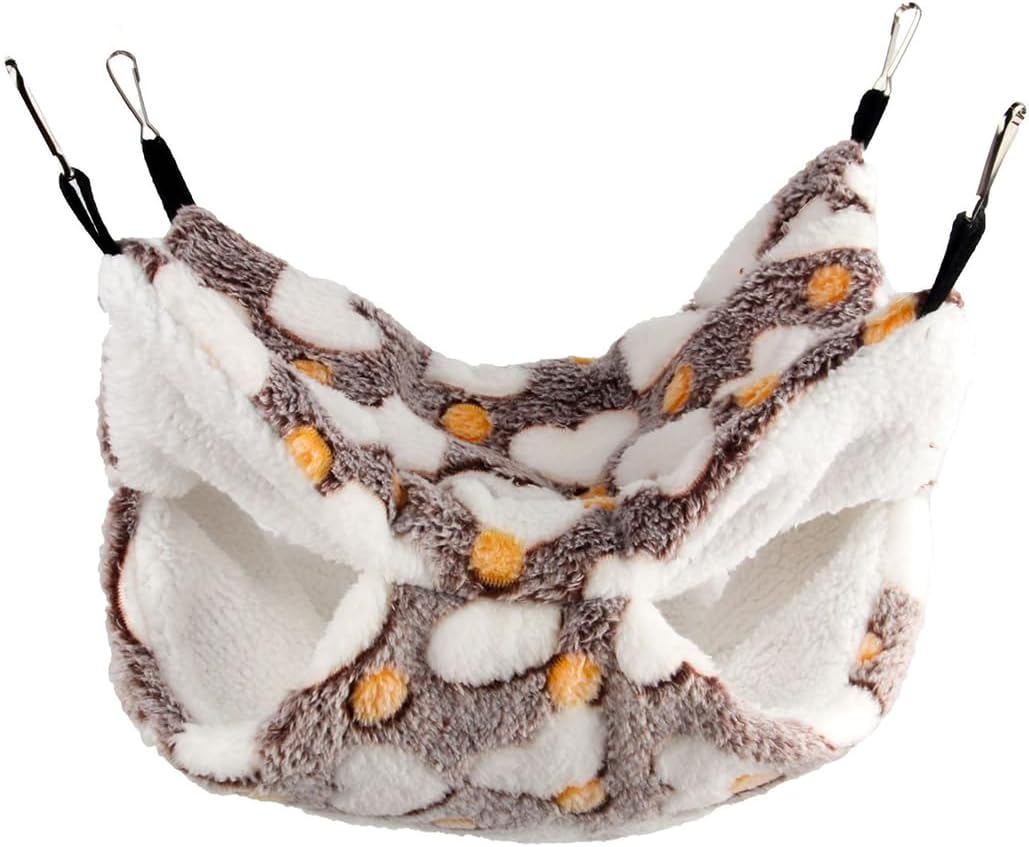 Weddhuis 1 Piece Guinea Pig Hammocks for Rats Ferrets Small Animal Soft Warm Fleece Pets Cage Accessories Hanging Small Animal Beds for Sleeping Hamsters (Star) image number 1