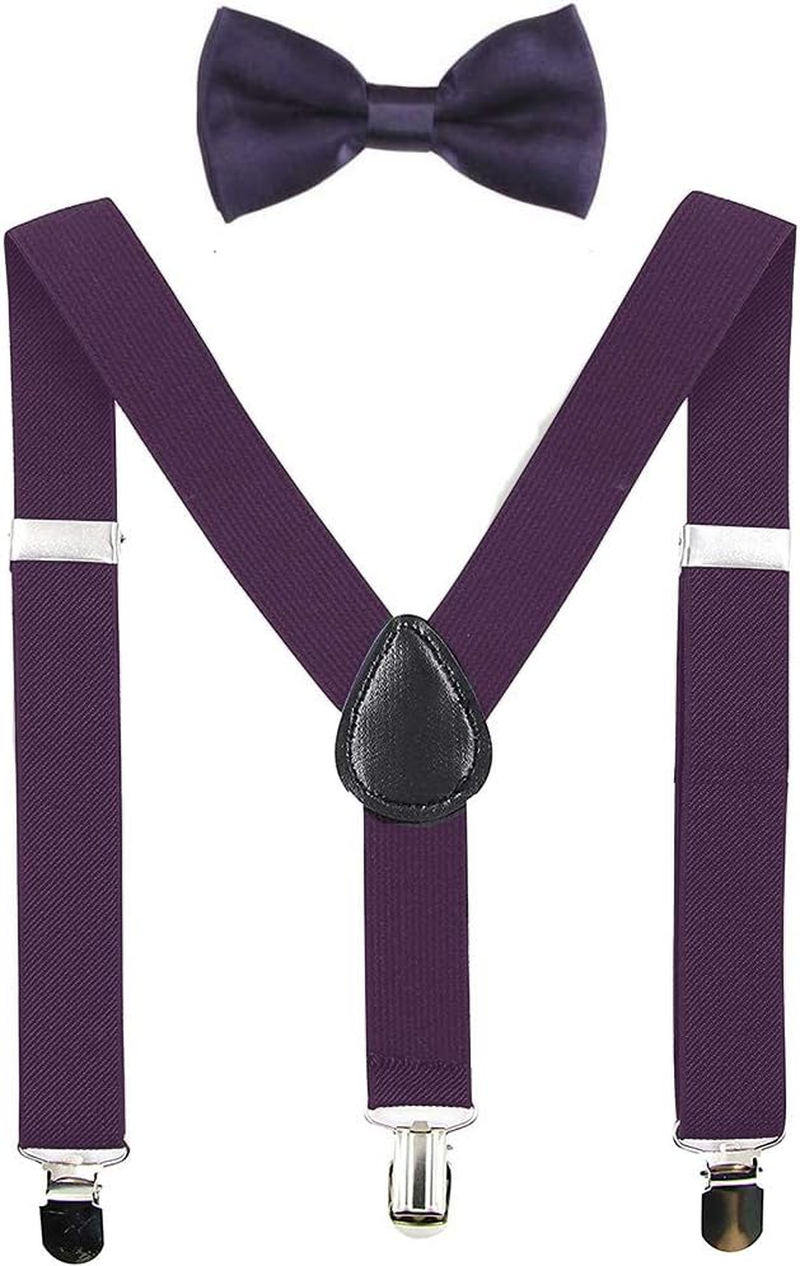 Children Kids Baby Elastic Suspenders Belt Bow Tie Set Boys Girls Bowtie Braces Ac4752 image number 4