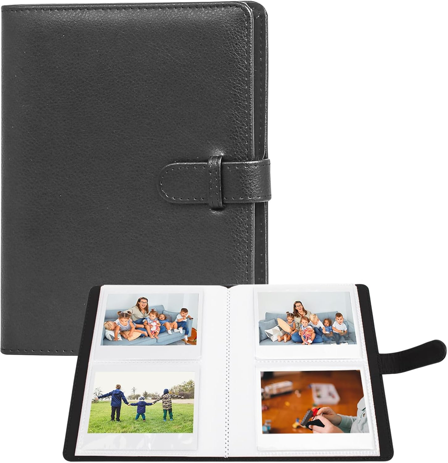 80 Pocket Photo Album 3.5 X 4.5 Inch Camera Film Storage, for Polaroid Cameras, for Fujifilm Instax Wide 400/300/210 Slip in Photo Book Album 20-Page Holds 80 Pictures-Black