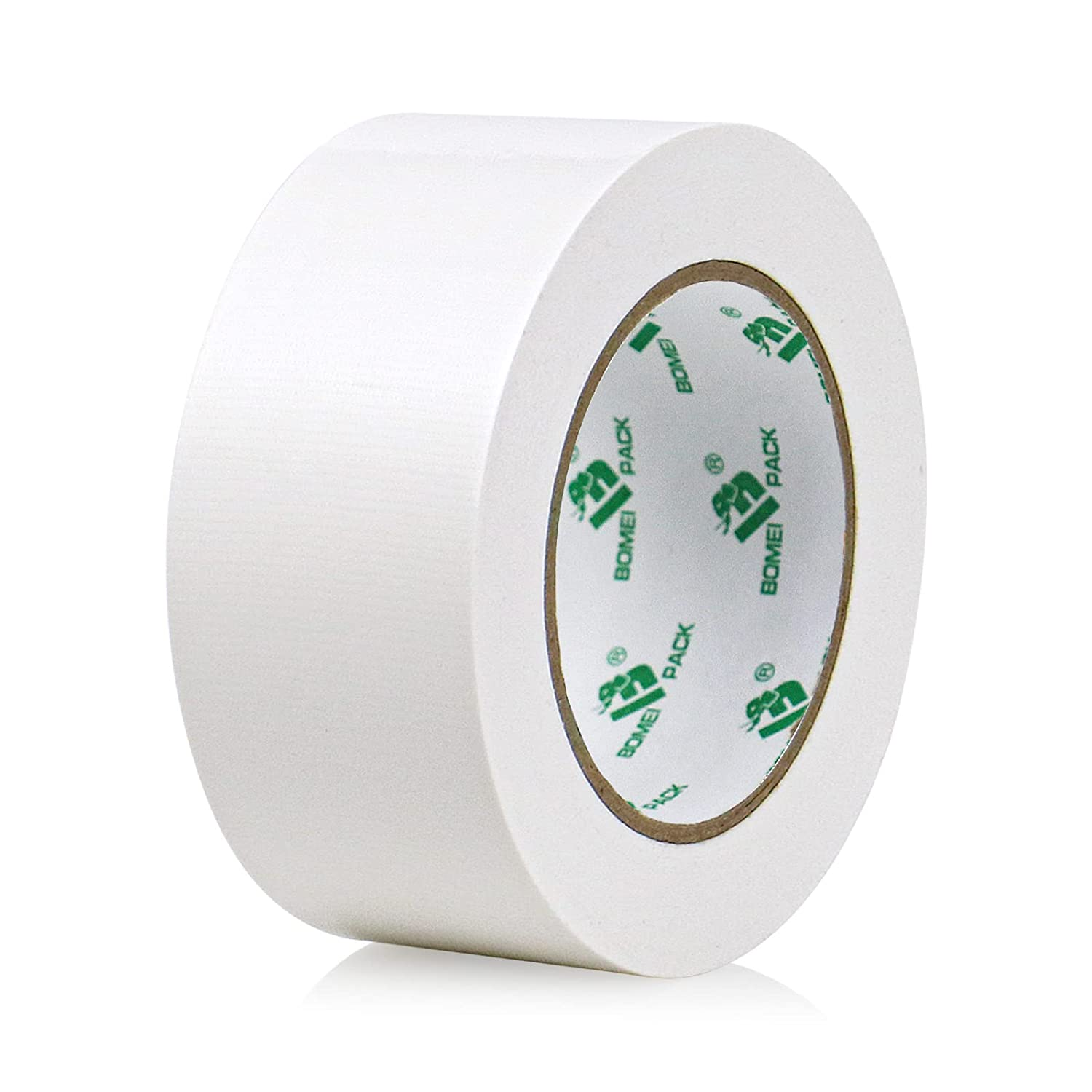 Heavy Duty White Duct Tape, 48Mm*30M, Multi-Use Easy Tear Gaffer Waterproof Cloth Tape for Repairing, Maintenance and Industrial Use, 1.88 Inch X 32.8 Yards, 7.5Mil Thick, 1 Roll, BOMEI PACK image number 1