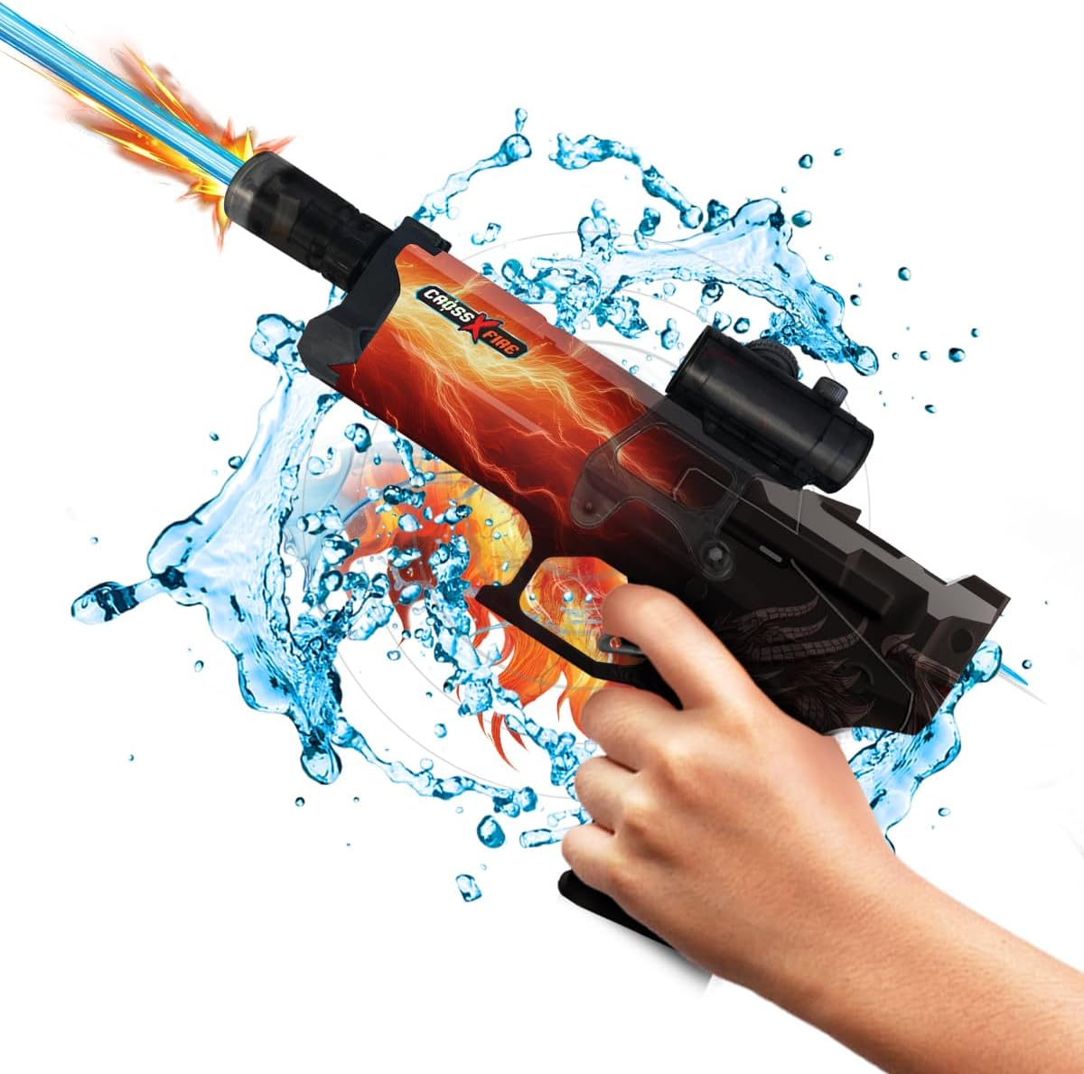 Kazaang Crossxfire Aquaz - the Original Fire Breather Electric Water Gun with LED Muzzle Flash, Automatic Water Gun Electric Dual Modes, Large Water Tank, Battery-Powered for Adults & Kids image number 2