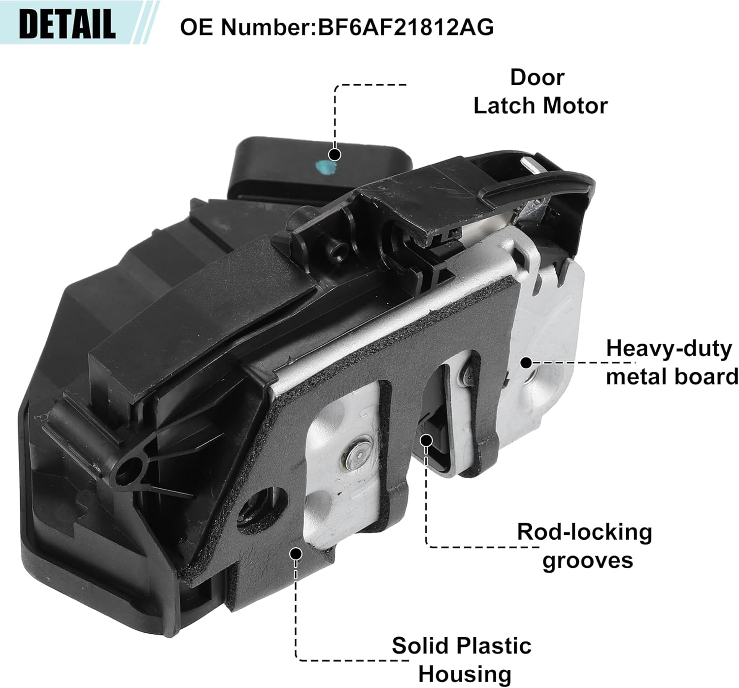 ACROPIX Front Right Side Door Latch Actuator Fit for Ford Focus - Pack of 1 Black image number 4