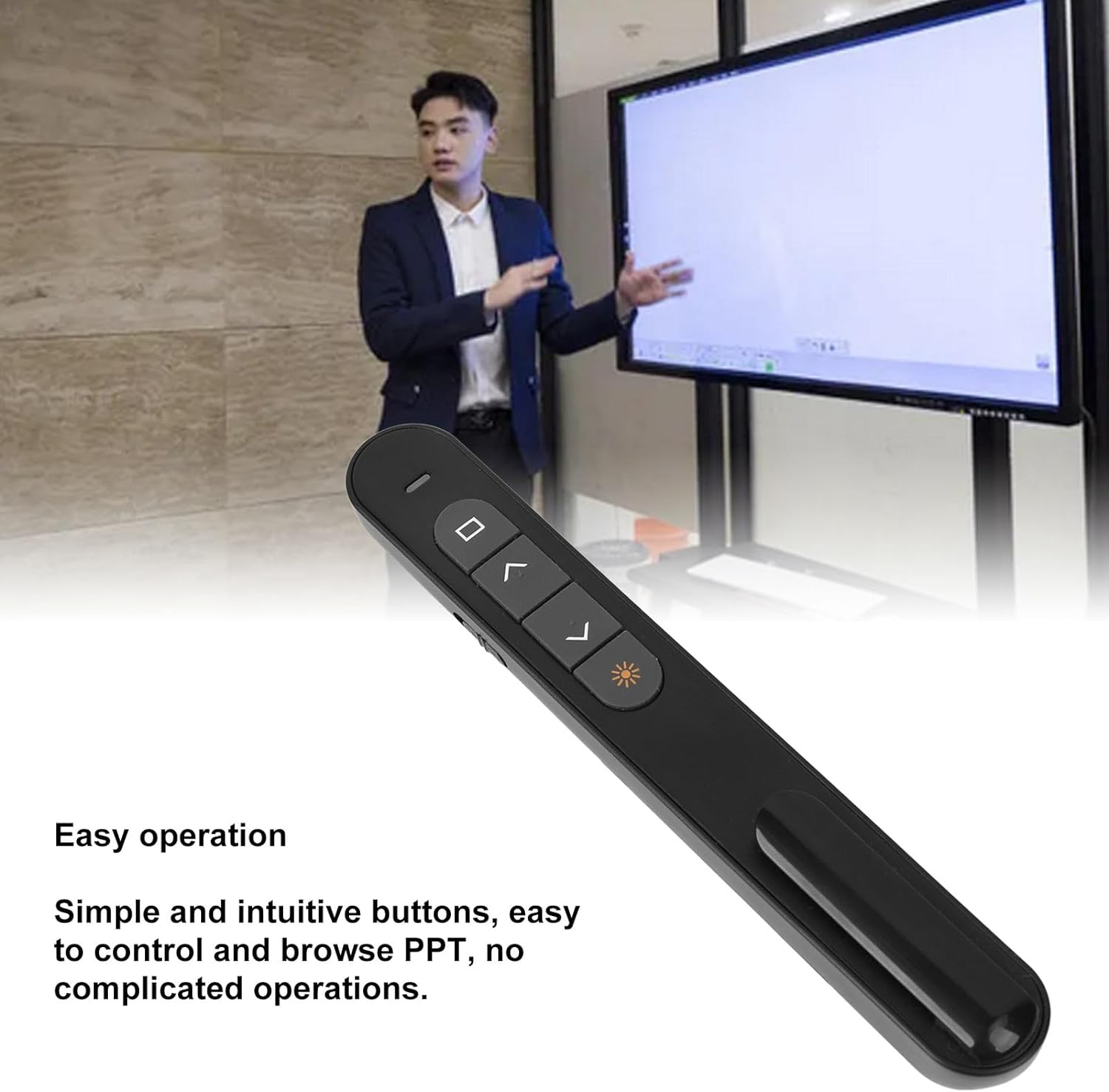 Wireless Presenter Remote Control, Portable PPT Clicker with Infrared Electronic Pen, Computer Volume Control, for Classroom Office image number 6