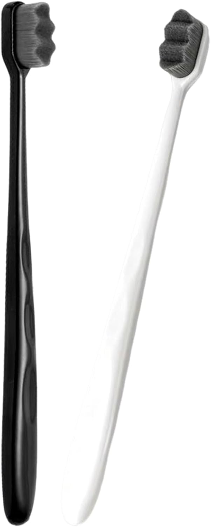 Extra Soft Toothbrush for Sensitive Gums and Teeth with 20000 Ultra Soft Bamboo Charcoal Bristles Excellent Cleaning Effect Black Wave Bristle 2 Pack