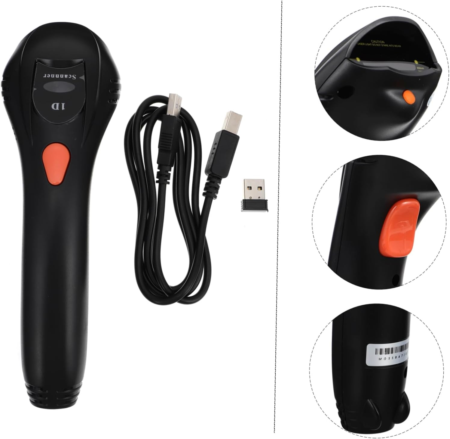 Wireless USB Barcode Scanner 2-In-1 Wired and 2.4G Wireless Qr Code Reader with Dc5.00V Power for Office and Retail Pos Systems image number 6