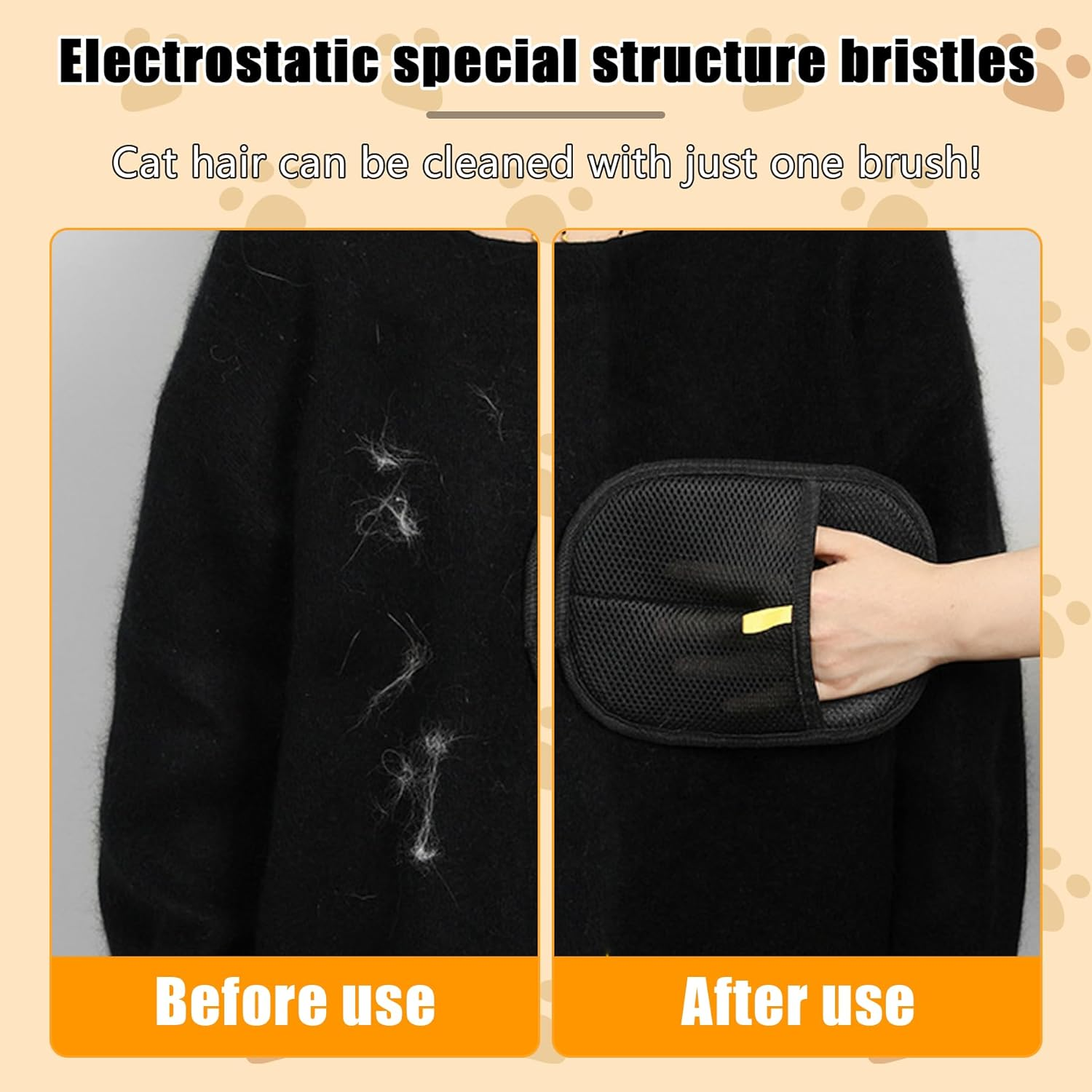 Oiuyamn Pets Double-Sided Pet Grooming Gloves,Pet Grooming Gloves,Dog Grooming Gloves, Grooming Gloves for Pets,Pet Hair Remover Gloves,Pet Fur Cleaning Gloves image number 3