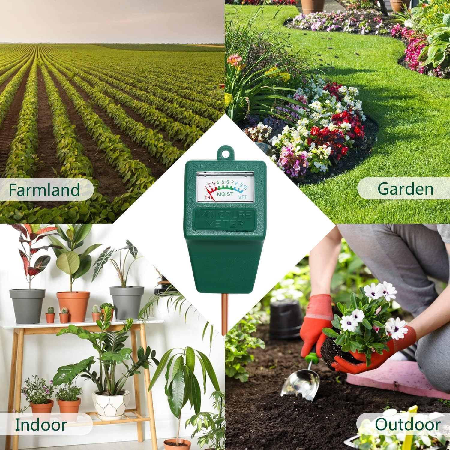 Soil Moisture Sensor Mete Tester, Soil Water Monitor, Hygrometer Sensor Test Kit Plant Water Meter for Indoor & Outdoor Garden Plant Flower Testing Tool image number 1