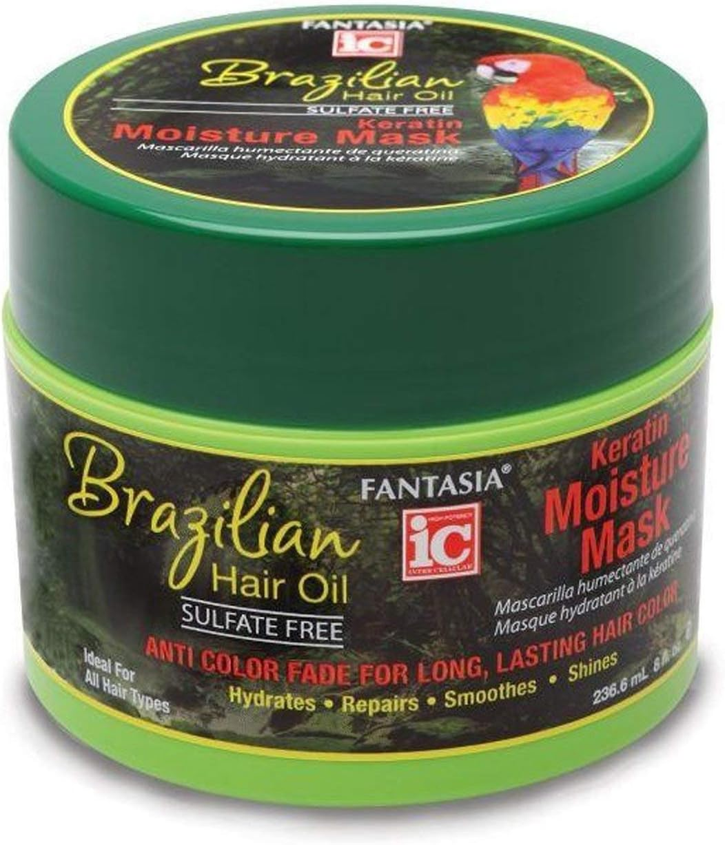 Fantasia IC Brazilian Hair Oil Keratin Moisture Mask Sulfate-Free, 8.0 Ounce