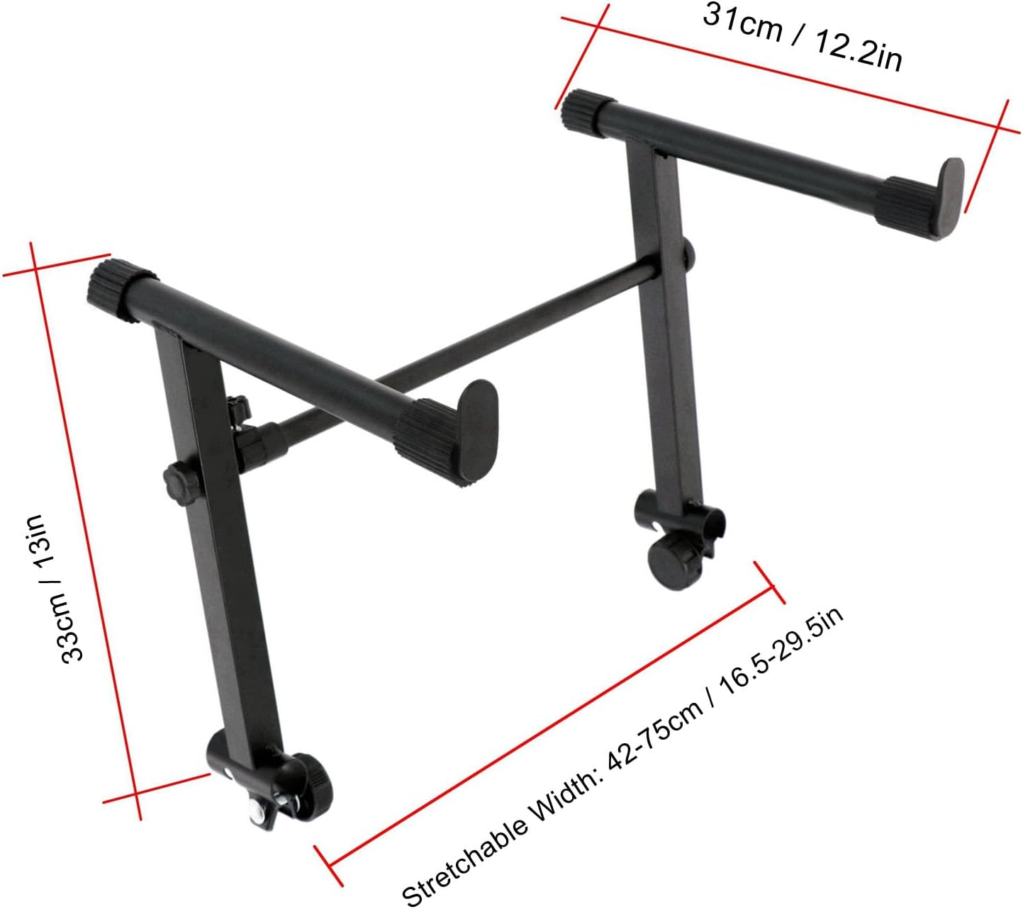 Jiawu Keyboard Stand, 2 Tier Keyboard Stand Extension Adapter, Electronic Piano Accessories, Universal for X Style Keyboard Stand, Adjustable Width 16.5 to 29.5 INCH image number 6