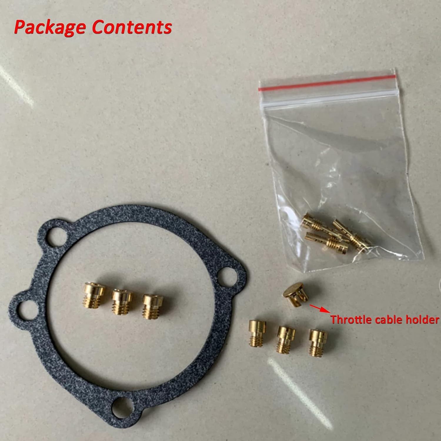 Motorcarb CV40 Main Jet - Slow/Pilot Jet - Gasket, for Harley Davidson Sportster XL883 XL1200 CV 40MM Carburetor Carb Jet Kit (#180 185 190 195 42 45 48) image number 2