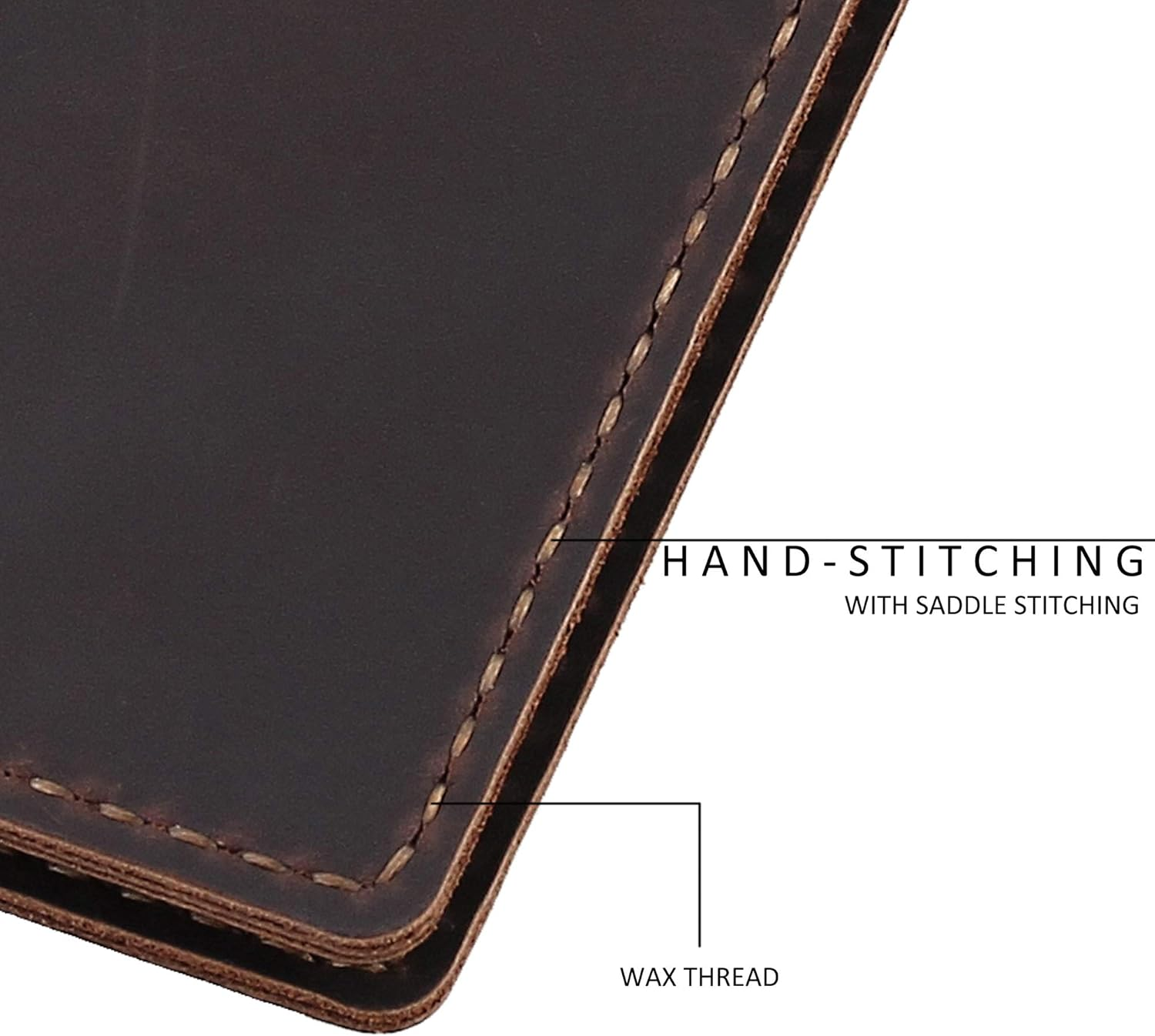 Fasjosma Leather Cover Compatible with Rite in the Rain & Rocketbook Mini Notebooks, Top Bound Spiral Notebook Cover, Leather Cover for 4'' X 6'' Pocket Notepad with Pen Holder - COFFEE - Coffee image number 6