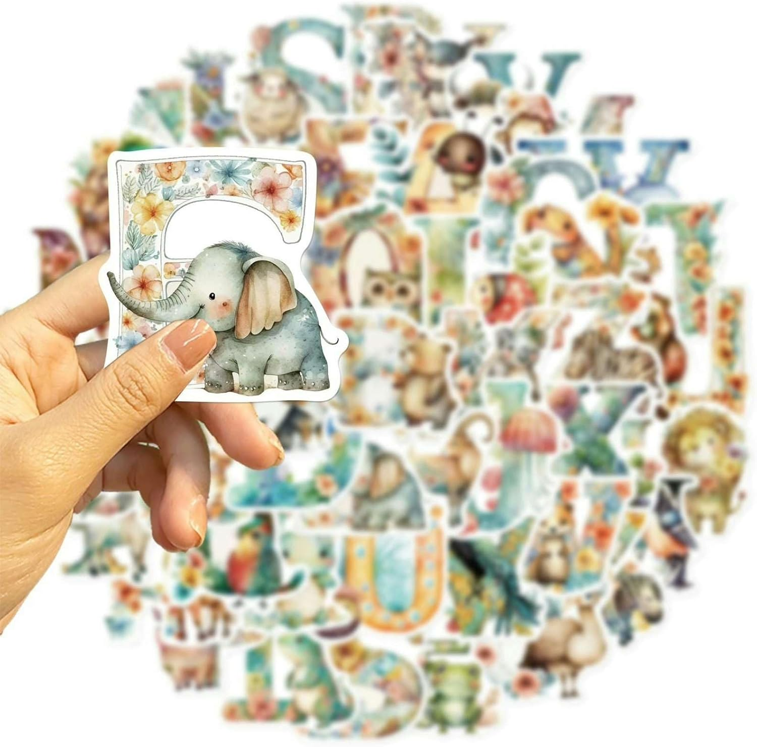 Animal Letter Stickers for Kids, 52Pcs Cute Stickers for Kindle Book Laptop Computer Water Bottle Skateboard Guitar, Scrapbooking Supplies for Toddlers Kids Boys Girls Teens image number 4