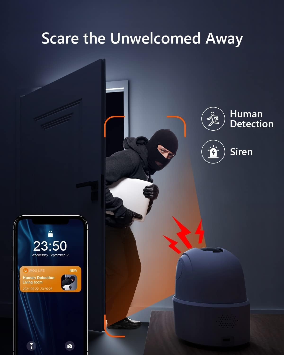 Imou 2K Wifi Indoor Security Camera Baby Monitor, Pet Camera Dog Camera, 360&deg; Home Security IP Camera 3MP, Human Detection AI, Smart Tracking, Siren, 10M Smart Night Vision, 2-Way Audio image number 2