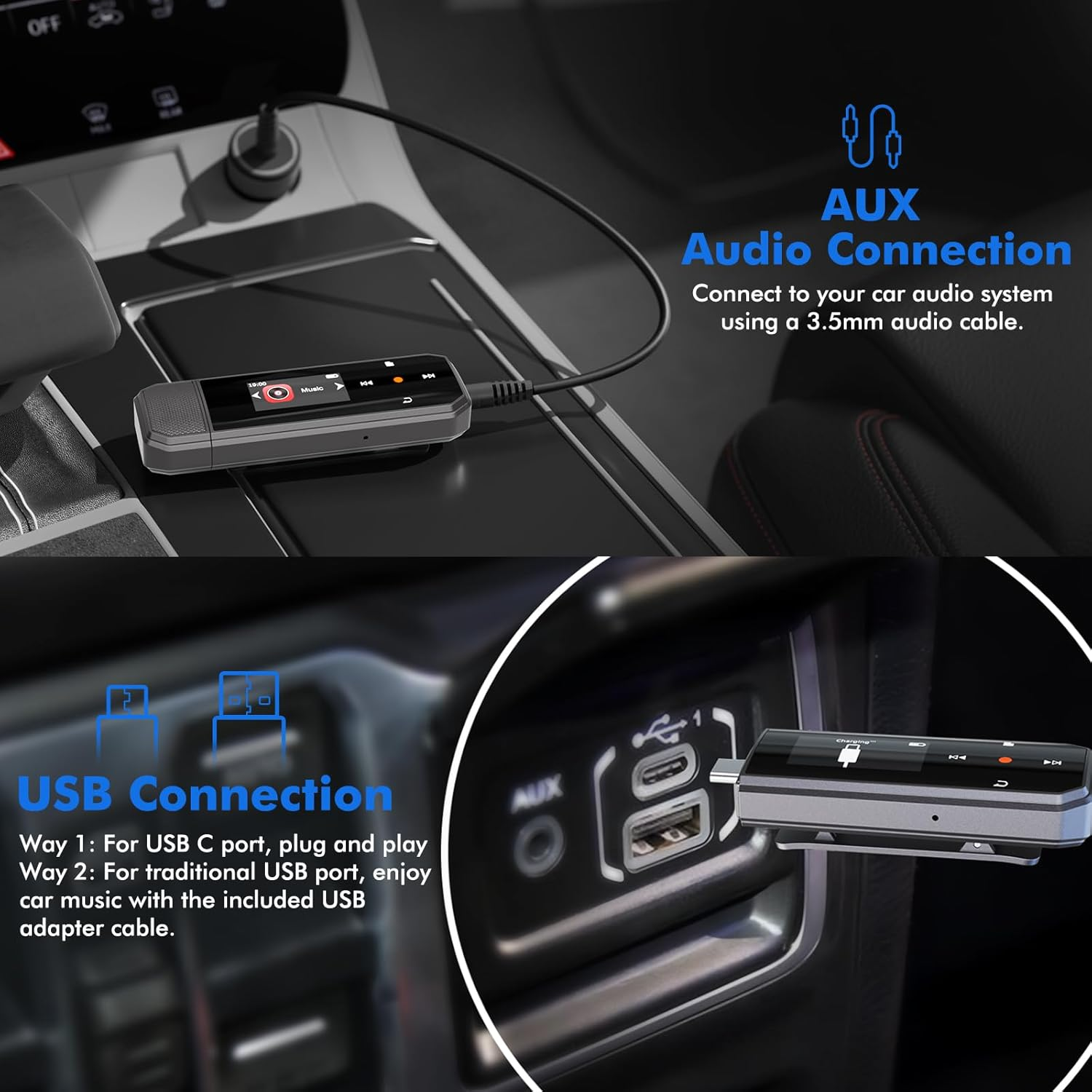 RUIZU 64GB Type-C USB MP3 Player with Bluetooth 5.3, Clip Portable Music Player with FM Radio, Voice Recording, Pedometer for Sports, Digital Audio Shuffle Playback, Support Mobile Phone File Transfer image number 2