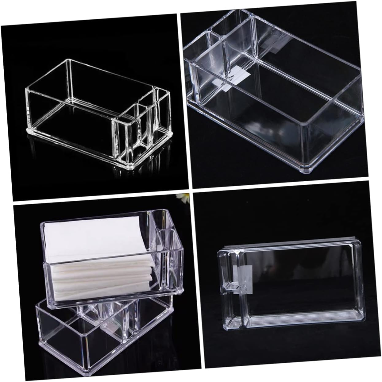 2Pcs Tissue Holders Desktop Napkin Dispenser Convenient Tissue Case for Home Office Restaurant Use image number 2