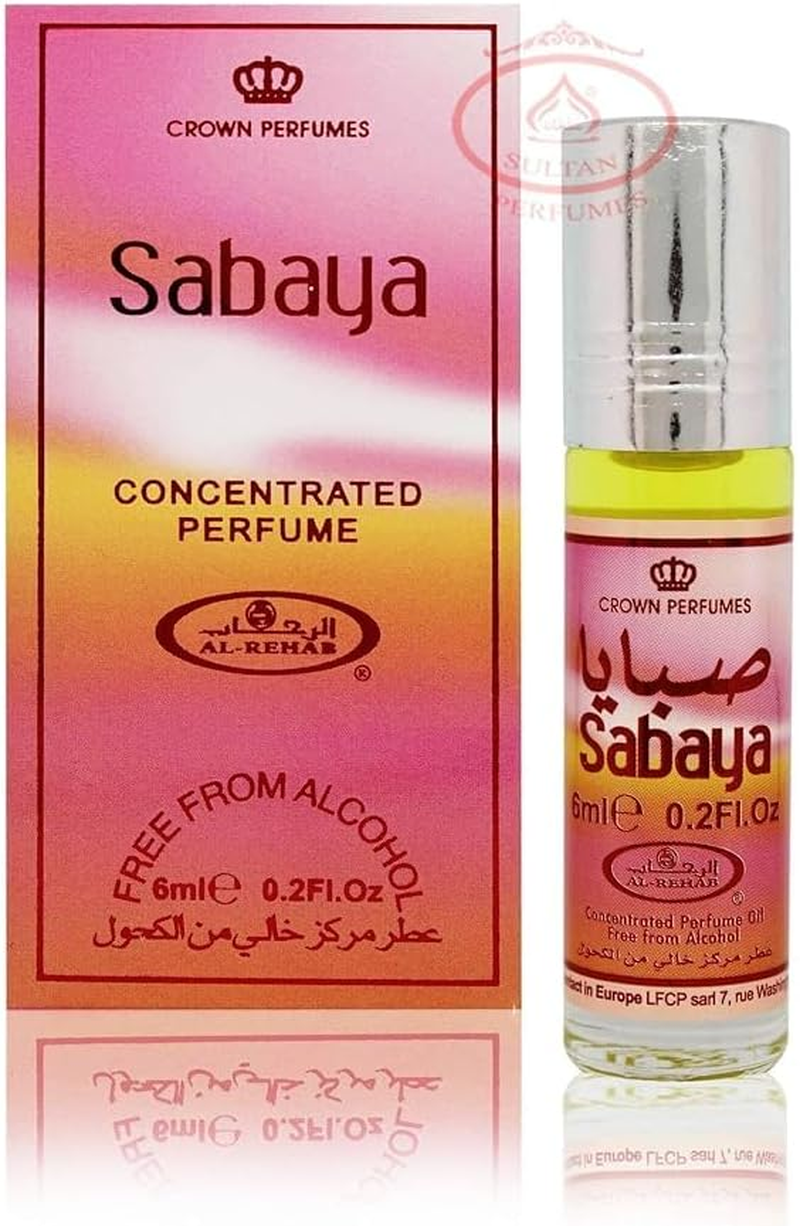 Sabaya Attar Eau De Toilette by Al Rehab, 6Ml Roll on Spray, Alcohol Free Fragrance for Men
