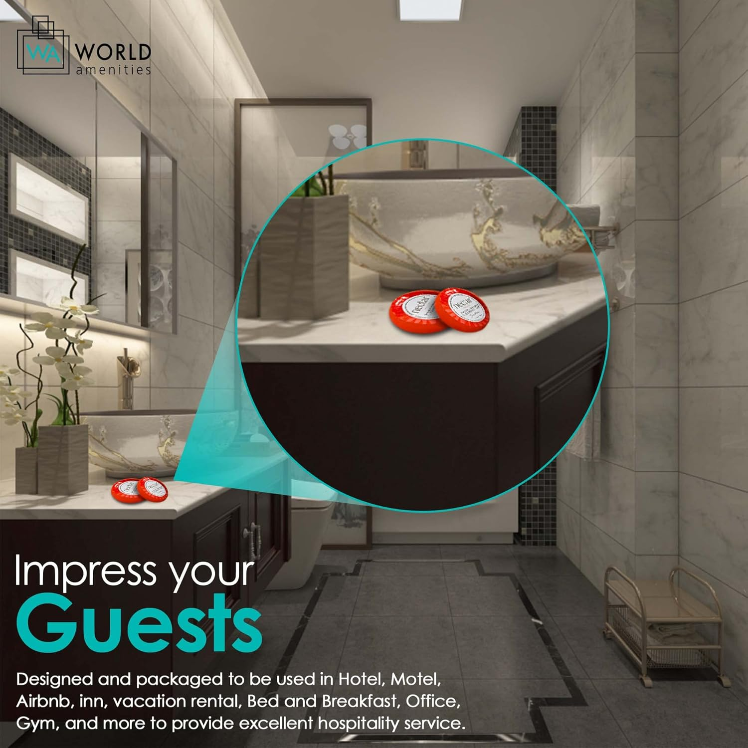 Nectar Bulk Cleansing Bar round | 100 Count, 0.9 Oz | Sweet Orange Blossom, Mini Travel Size Toiletries (100% Recyclable Pleat Wrap) Hotel Amenities, Airbnb Rentals, Suitable for All Skin Types image number 6