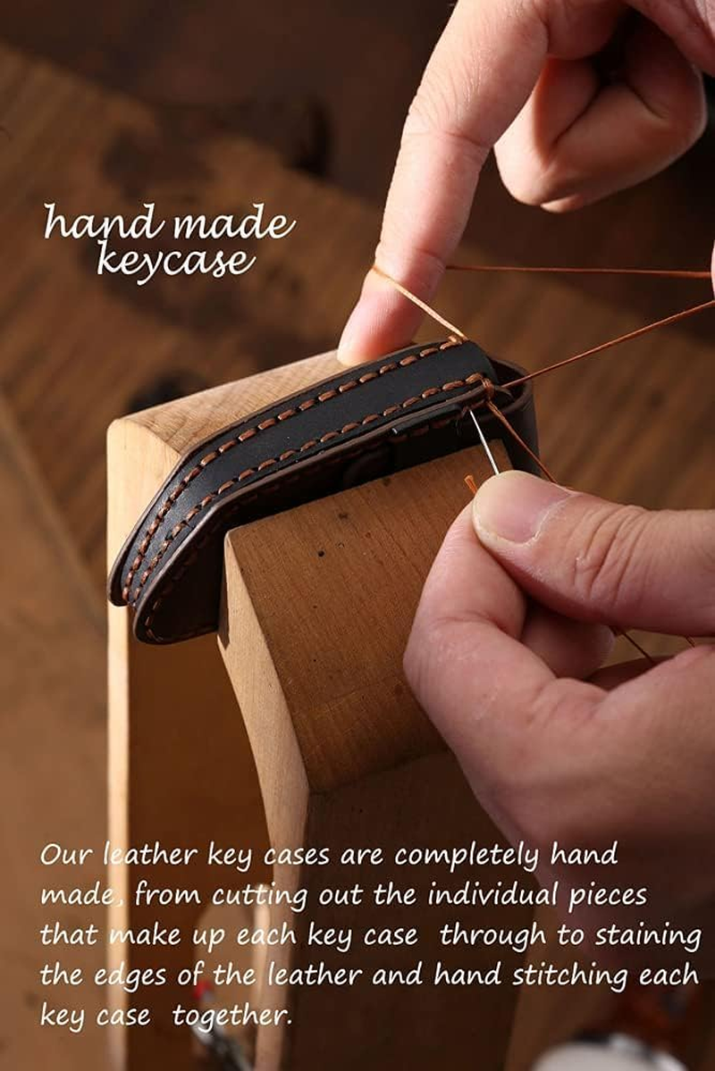 Leather Key Fob Cover Fit for Mazda CX-3 CX-4 CX-5 Keychain Smart Remote Key Case Key Shell Protector 2 Button Brown image number 3