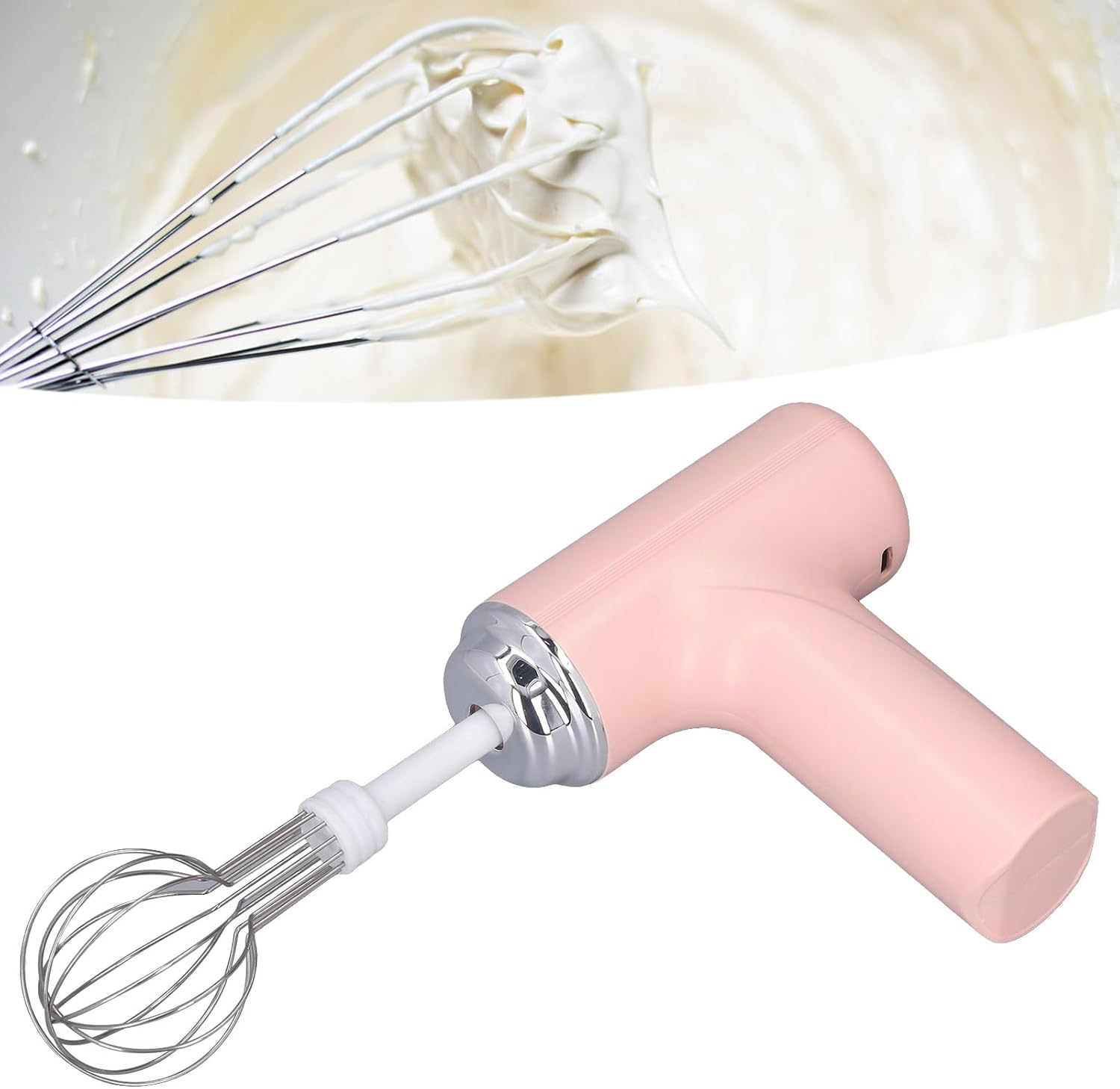 Cordless Handheld Whisk, Electric Hand Mixer Wide Application Lightweight Easy with 2Pcs Mixing for Kitchen - Purple image number 4