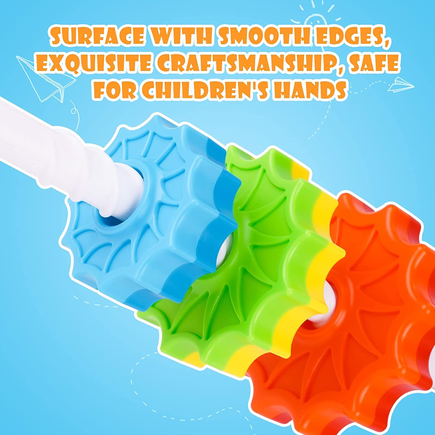 Rainbow Tower Spinning Wheel Stacking Toy image number 5