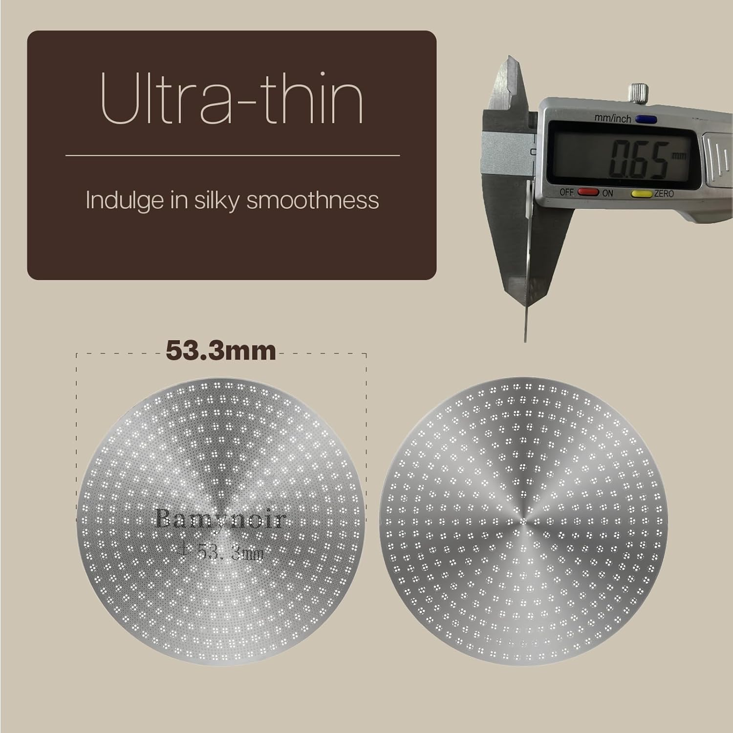 Bamynoir 2Packs Espresso Puck Screen,53.3Mm Puck Screen Compatible with Espresso Portafilter,Mesh Plate for Espresso Coffee Filter Basket,0.65Mm Thickness,150&Mu;m,Stainless Steel (53.3MM 2 Packs) image number 5