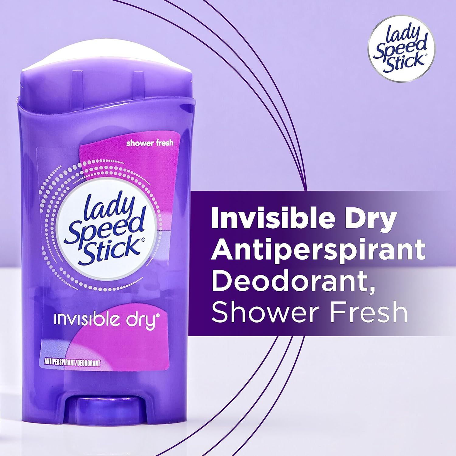 Lady Speed Stick Invisible Dry Antiperspirant Deodorant, Shower Fresh, 2.3Oz, 4 Pack image number 4