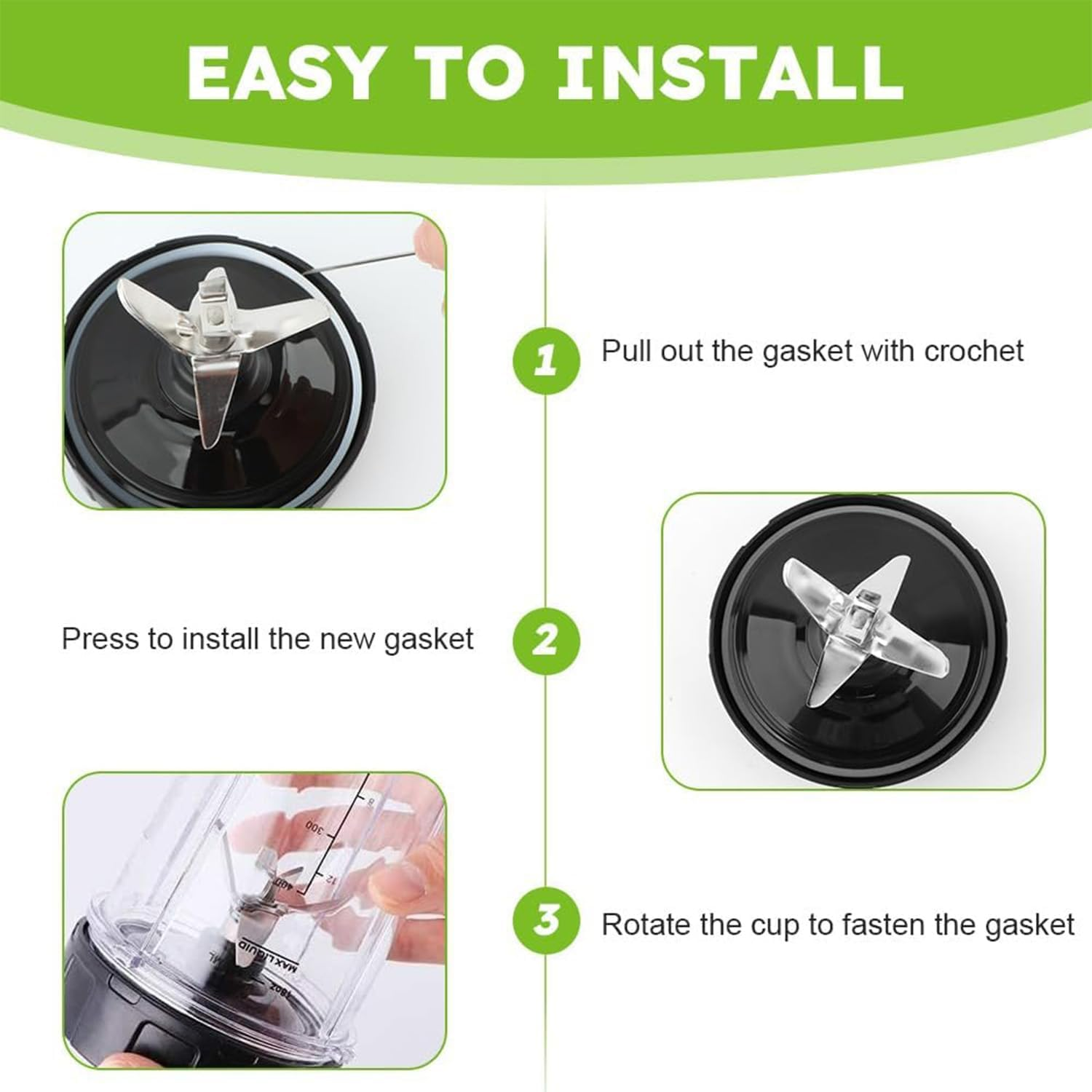 Replacement Extractor Blade for Ninja Blender Parts,7 Fins Male Blender Blade,Compatible with Nutri Ninja Auto IQ BL480-30 BL482-30 BL492 BL640 BL642 CT682SP BL680 BL682 image number 1