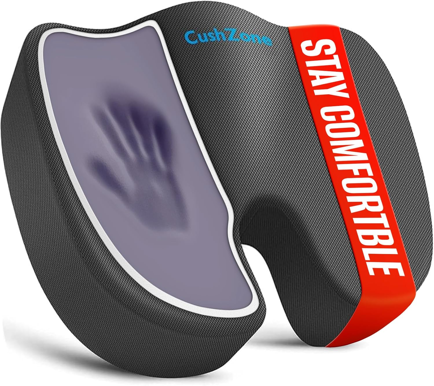 Seat Cushion, Office Chair Cushions, Car Non-Slip Sciatica & Back Coccyx Tailbone Pain Relief Pad, Memory Foam Pillow for Computer Desk, Wheelchair, Driving(Grey) Gray X-Large image number 4