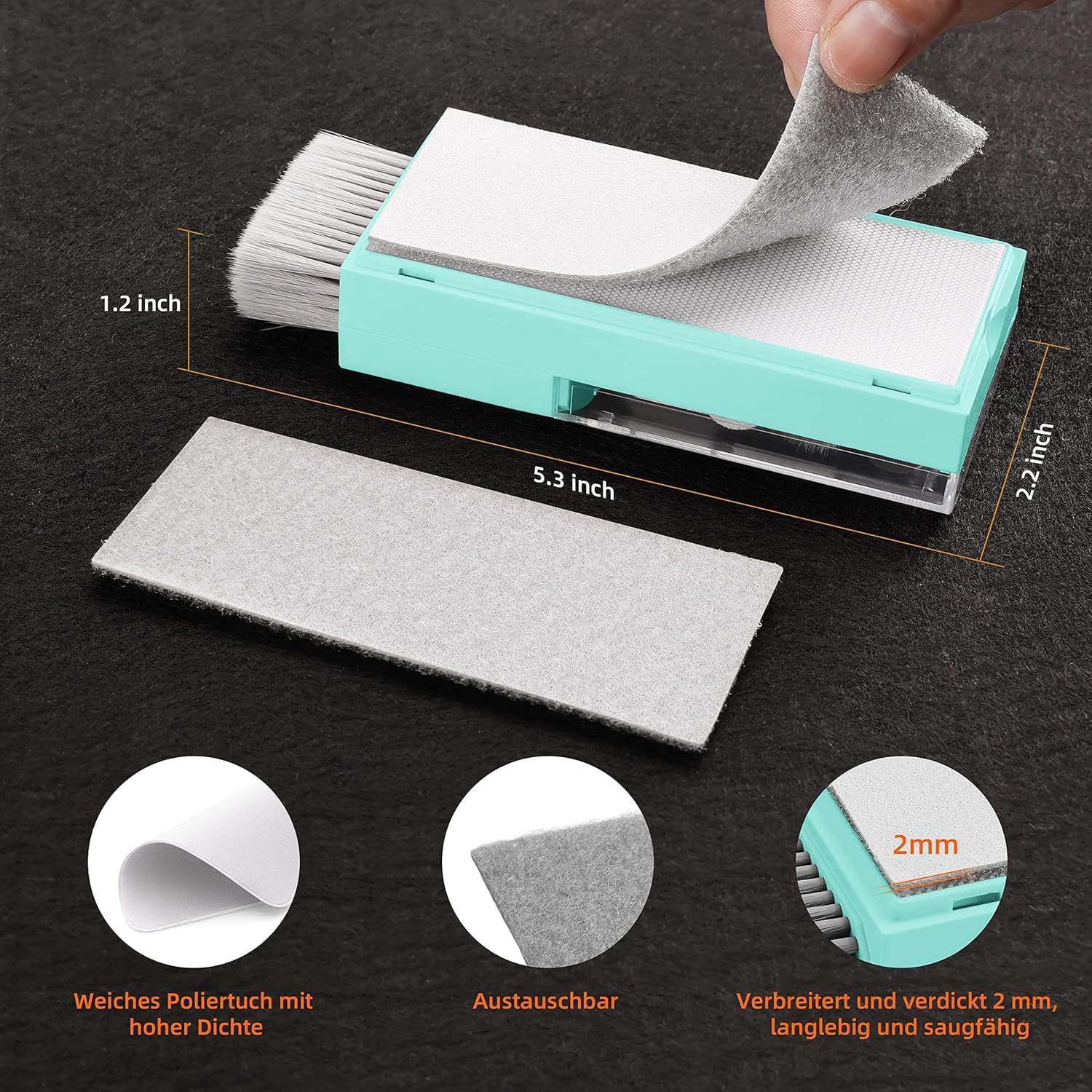 Laptop Screen Keyboard Cleaner Kit, Electronics Cleaning Tool for Macbook Ipad Iphone Pro, Brush Tool for Tablet, Computer, PC Monitor,Tv Camera Lens Tiffany Blue New Compact with Patent image number 3