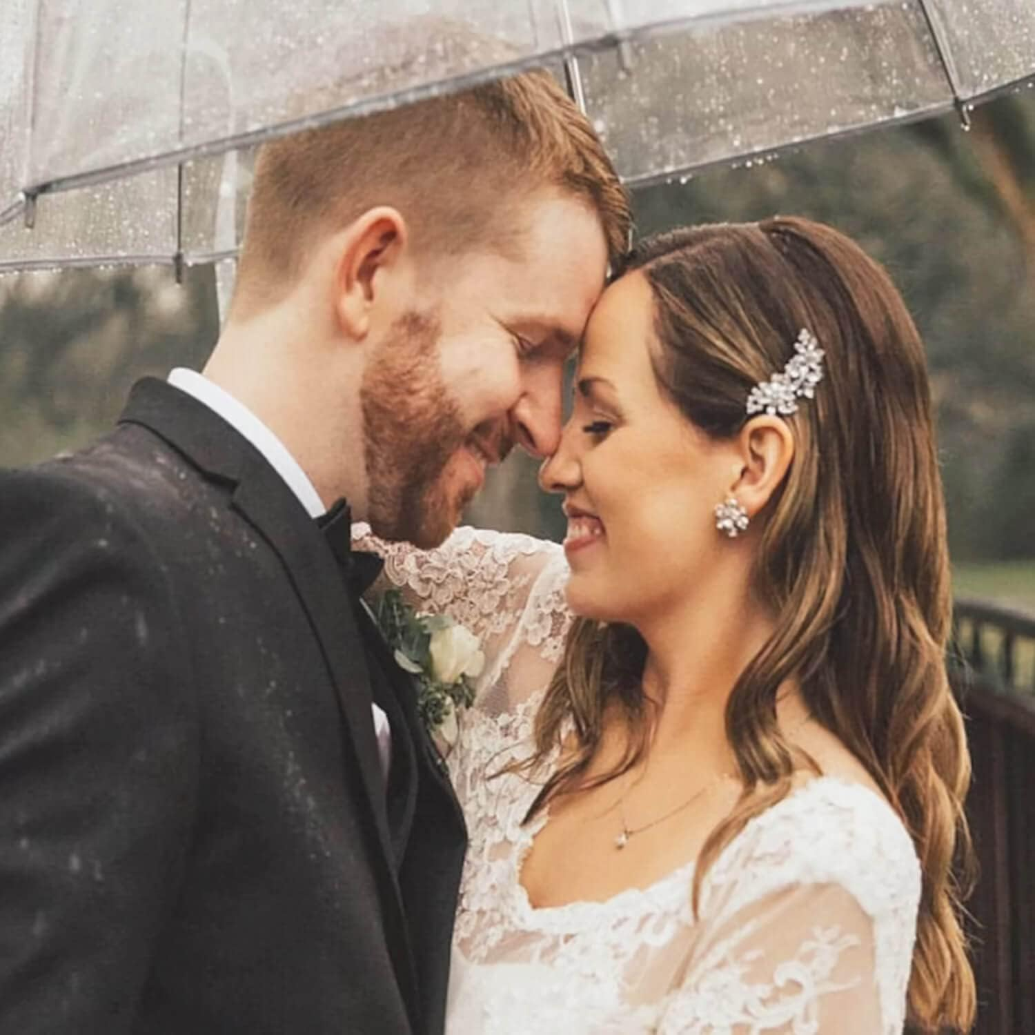 Crystal Flower Bridal Hair Clips(2 Packs)Rhinestone Wedding Hair Clips for Brides image number 4