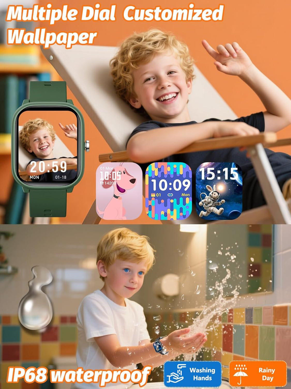 Kids Smart Watch for Boys Girls, Fitness Tracker with Heart Rate Sleep Monitor, 1.83" Touchscreen with 12 Puzzle Games, Waterproof Activity Tracker Pedometer for Android Iphone (Purple) image number 3