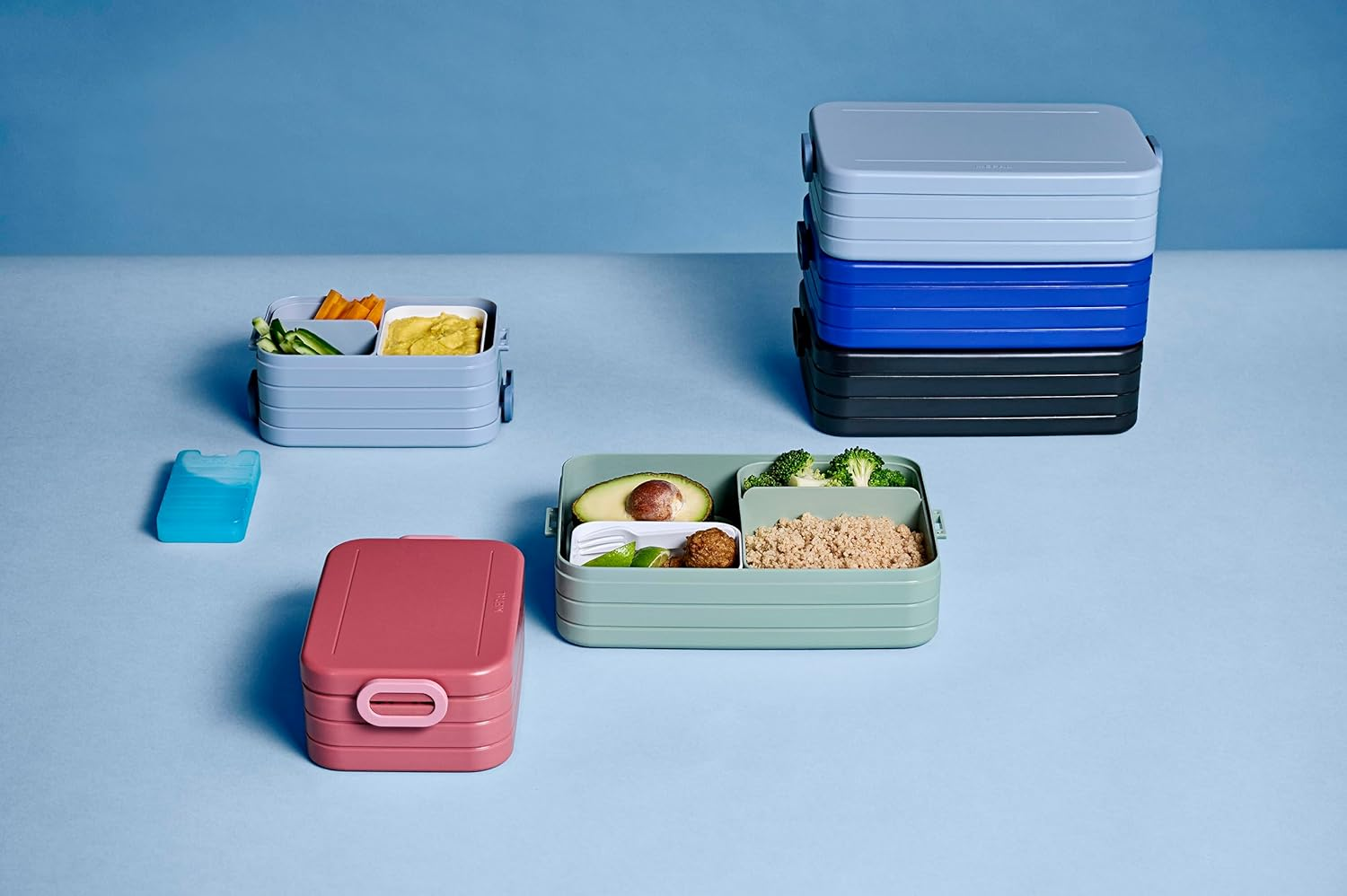 Mepal Take a Break Bento Lunch Box Large &ndash; Nordic Sage Bpa-Free Food Container with Removable Compartments, Fresh Seal Sandwich Box, Reusable Lunchbox for School, Office & Travel, Made in Holland image number 3