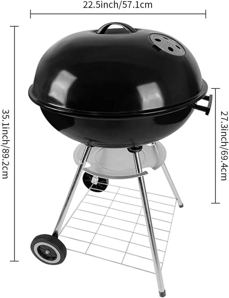 Gzcmxh Outdoor Charcoal Grill Enamel Apple Shape Portable Camping Grill Barbecue Charcoal Kettle Grill Camping Picnic Charcoal Grill Barbecue Charcoal Grill (22Inch Apple) image number 5