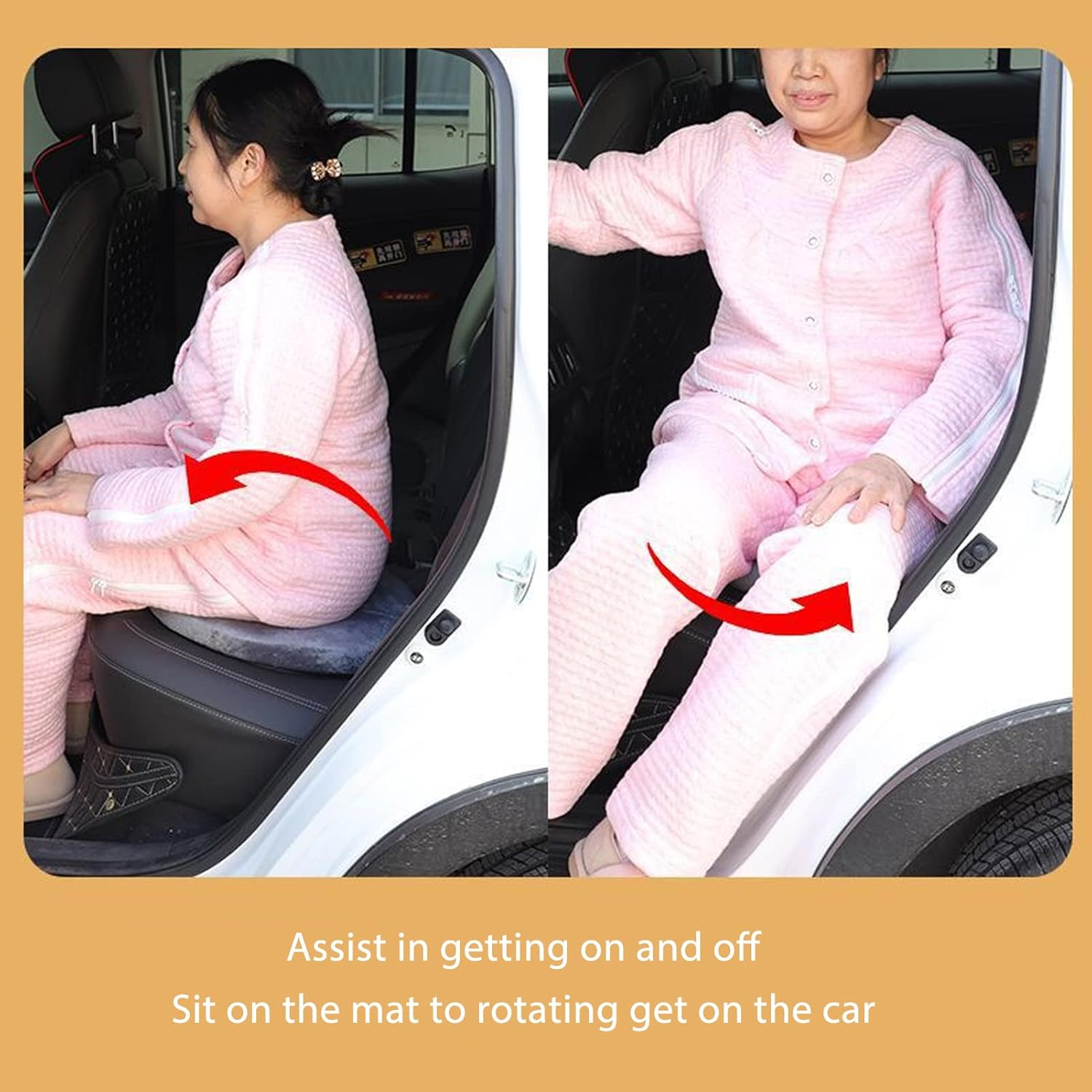 Jiawu Swivel Seat Cushion, 360 Degree Rotating Seat Cushion Portable Pivot Disc Pad for Elderly, Pregnant Woman, Swivel Car Seat Cushion, Easy Turning from Bed to Wheelchair or Chair image number 2