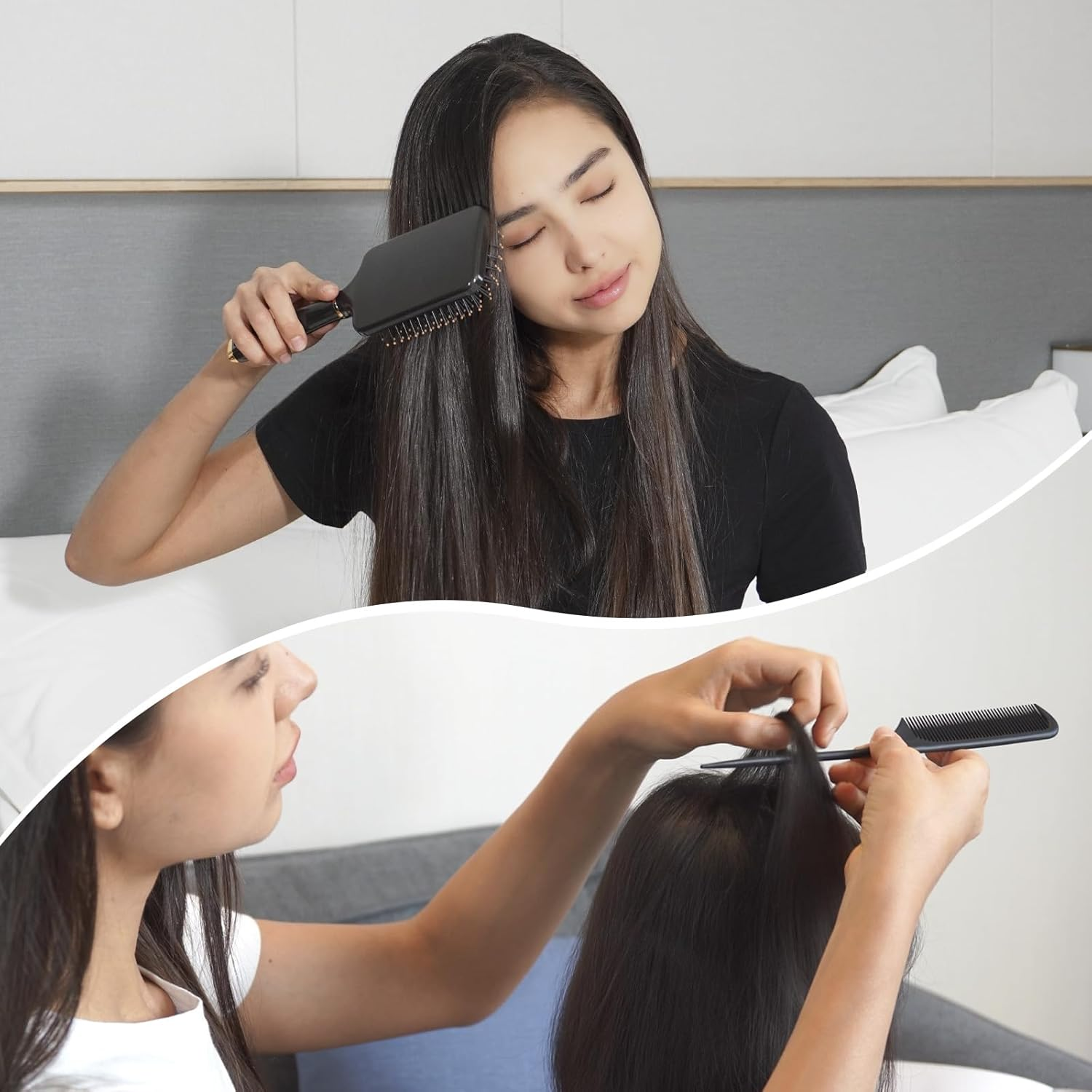 SHINLEA Paddle Brush for Blow Drying, Detangling Brush for Curling Straight Thick Thin Wet and Dry Hair, Large Paddle Hair Brush with Soft Nylon Bristle, Hair Brushes for Women Men Kids image number 2