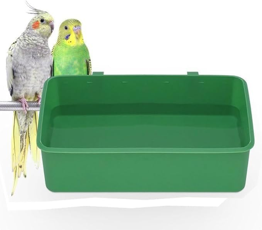 2 PCS Cage Bird Bathtub - ABS Bird Bathtub, Parrot Bathtub | Birdba Spot with 2 Side Hooks, Hanging Bird Bath Cube Bird Bathtub Multi-Purpose Parakeet Shower Box for Small and Medium Size image number 5