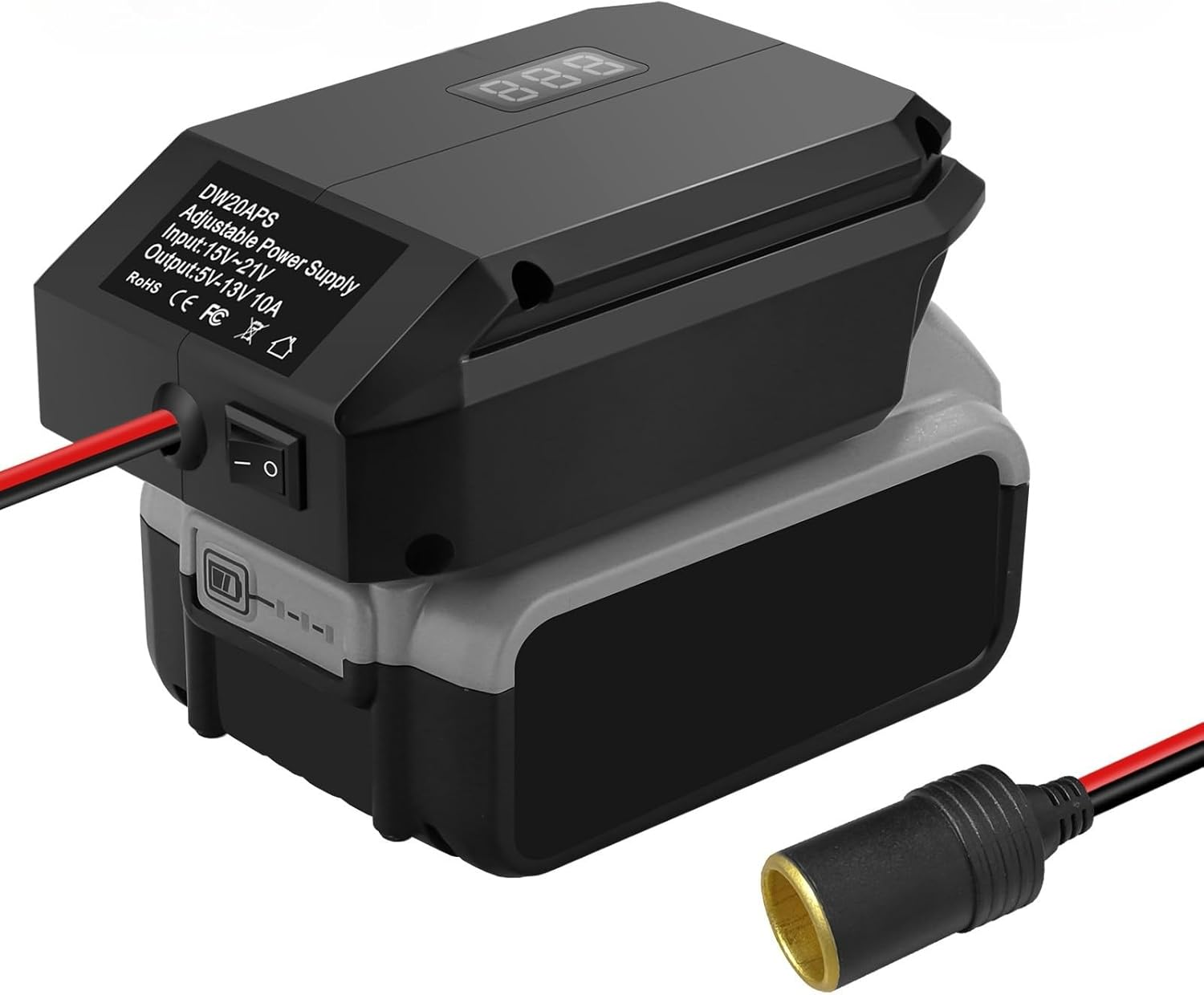 DC 18V to 12V Step down Converter for Makita 18V Battery, Power Wheels Adapter, Cigarette Lighter Buck Adapter for Car Power Tools, Car Refrigerator