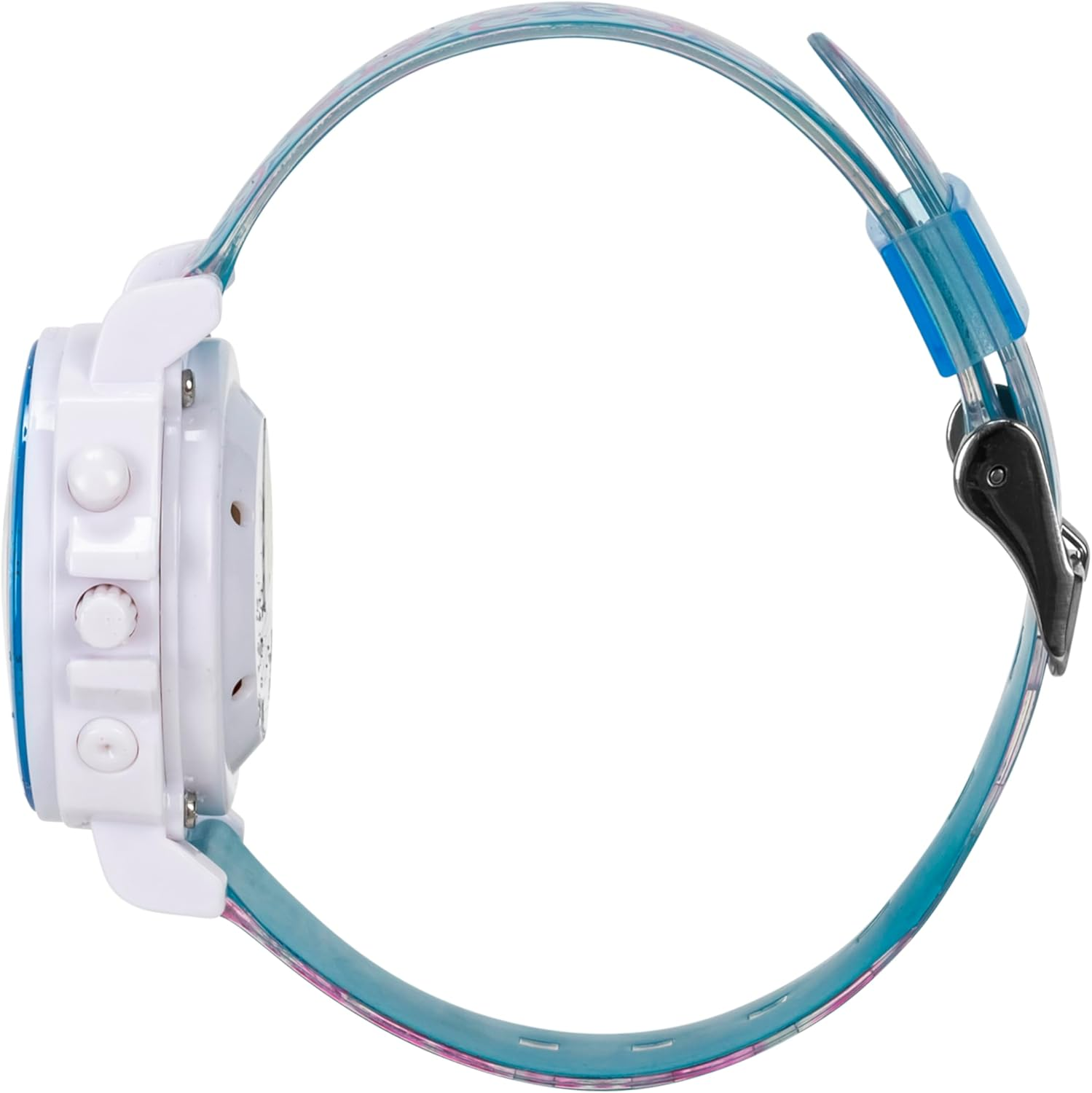 Disney Frozen Digital Watch for Kids with Anna and Elsa Design, Plays "Let It Go" Song, Adjustable Silicone Strap, Clear LCD Display, Ages 4 and Up, Blue, Digital,Quartz Movement image number 1