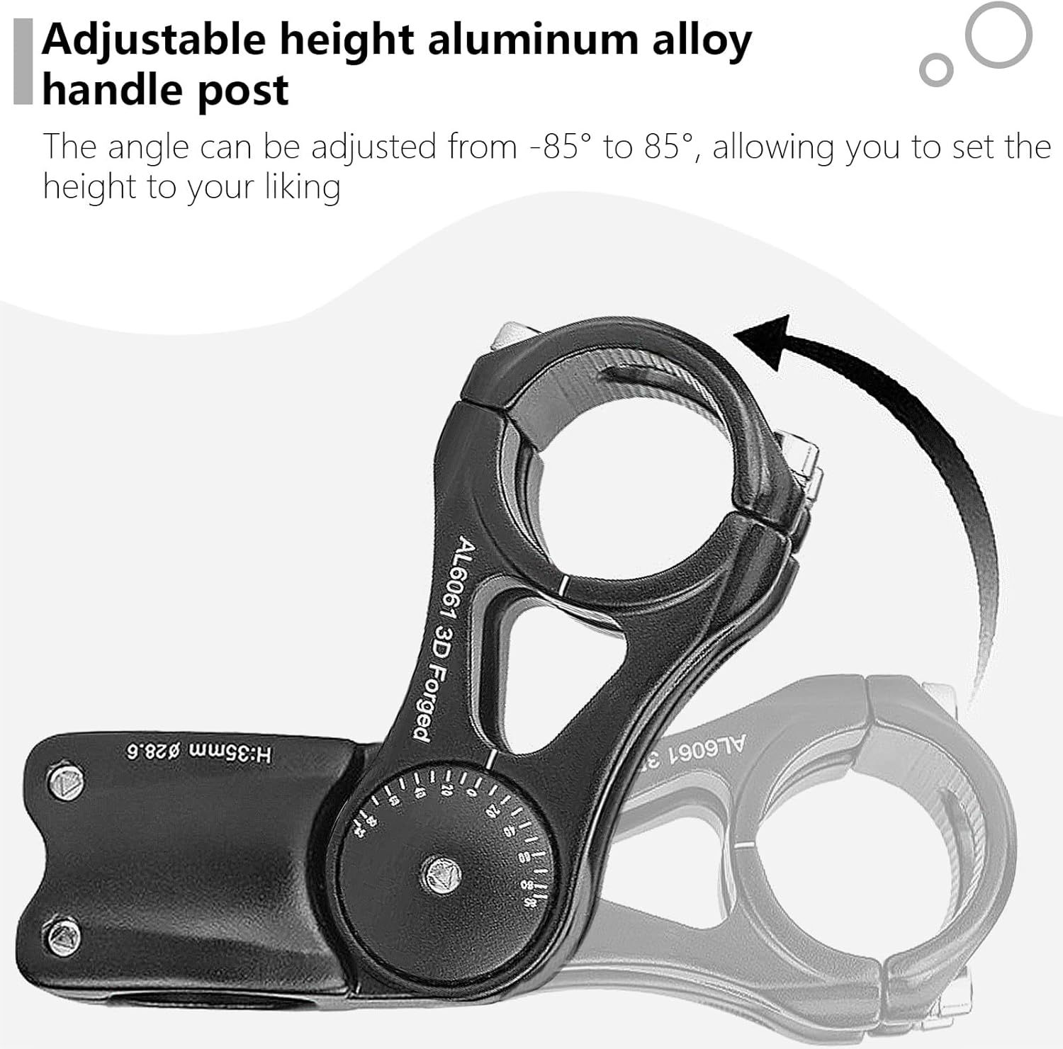 'OSAGIE Bike Stem, Aluminum Alloy MTB Stem, Adjustable Mountain Bike Stem for 28.6Mm (1-1/8'') Handlebar of Bicycle, Road Bike, MTB, BMX, Cycling'