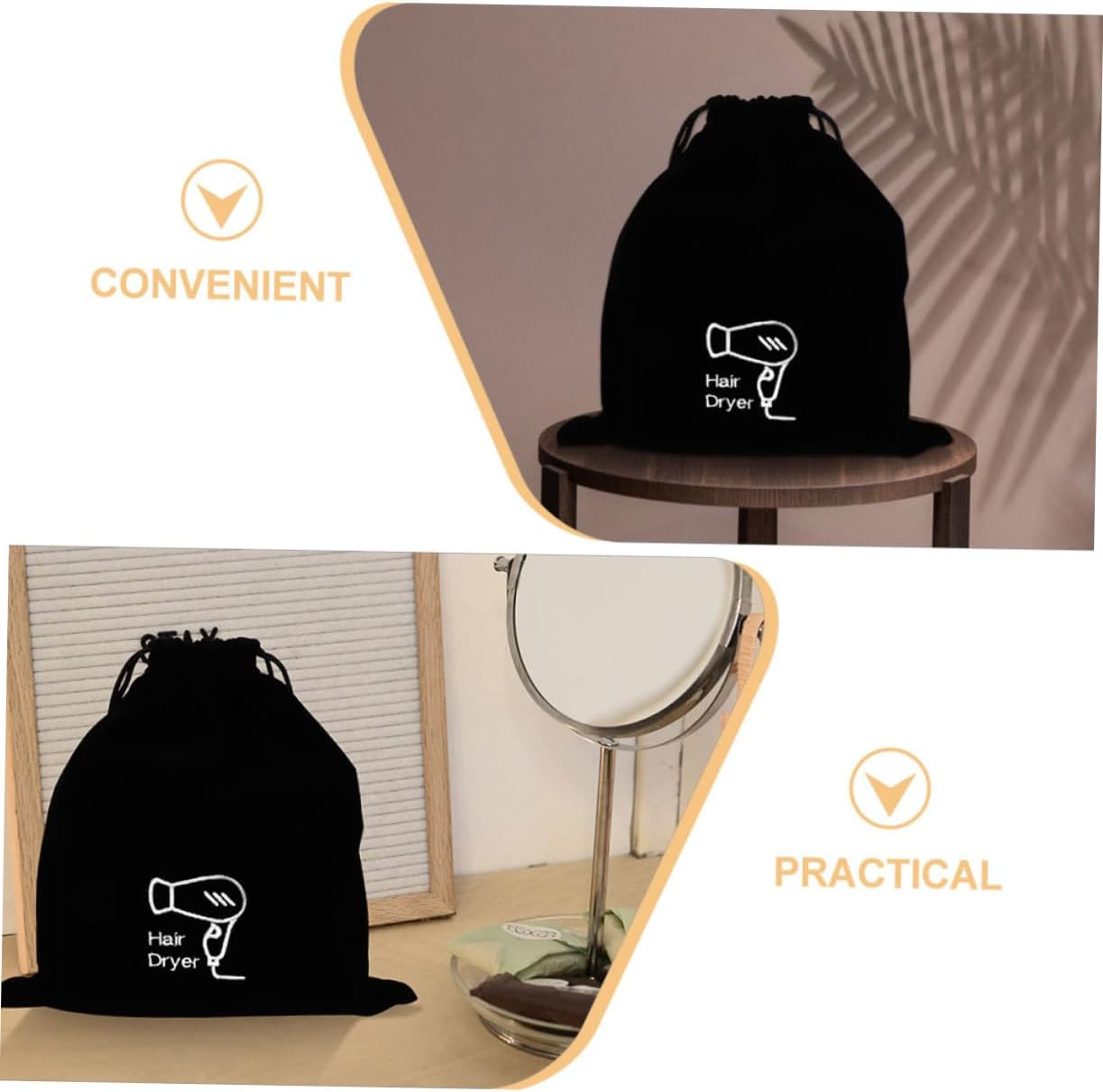 Homoyoyo Hair Dryer Bag Travel Organizer - Compact Storage Pouch for Hair Styling Tools - Durable Material Ideal for on the Go Use image number 3