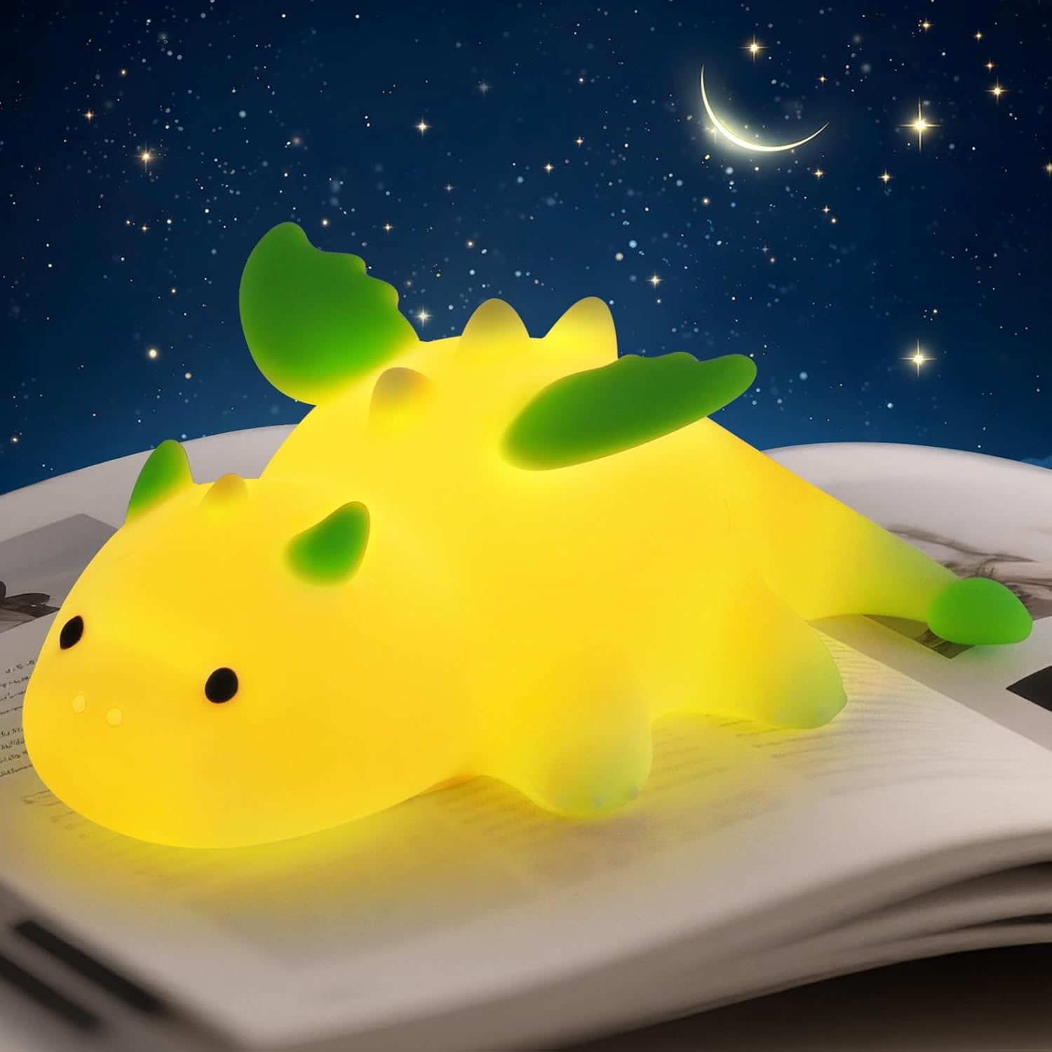 Milk Dragon Night Light Children'S Night Lamp Dimmable Silicone Baby Night Light with Magnetic Function, USB Battery Move Animals Lamp for Children'S Room Girls, Touch Lamp Bedside Table Gifts For image number 6
