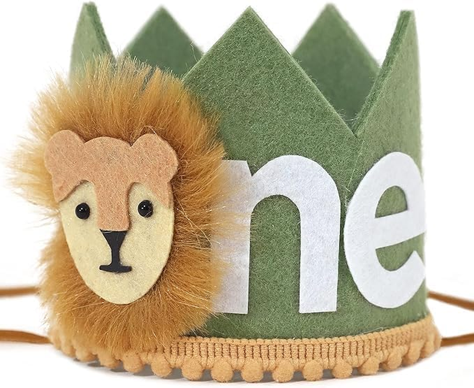 Wild One First Birthday Crown - Wild One Birthday Crown for Kids,Wild Themed Birthday Decorations Crown,Jungle/Safari 1St Birthday Crown