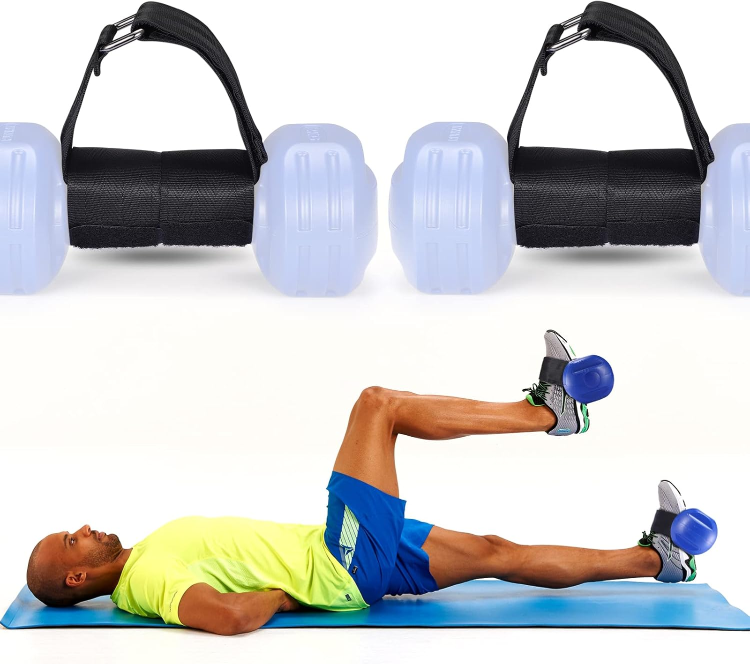 TOBWOLF 2PCS Tibialis Trainer, Adjustable Weights Dumbbell Ankle Straps, Ankle Weights Lifting Foot Weights Ankle Band for Leg Curl Kickbacks Leg Extensions Booty Workouts Lower Body Strength Training image number 6