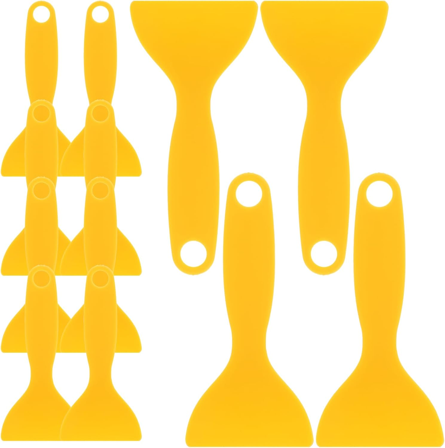 MUCKLILY Plastic Scraper and Putty Knife Set - Multi-Use Resin Scraper Tool for 3D Printing and Paint Work Handy Window Cleaning and Car Decal Removal Kit 25Pcs Yellow image number 5
